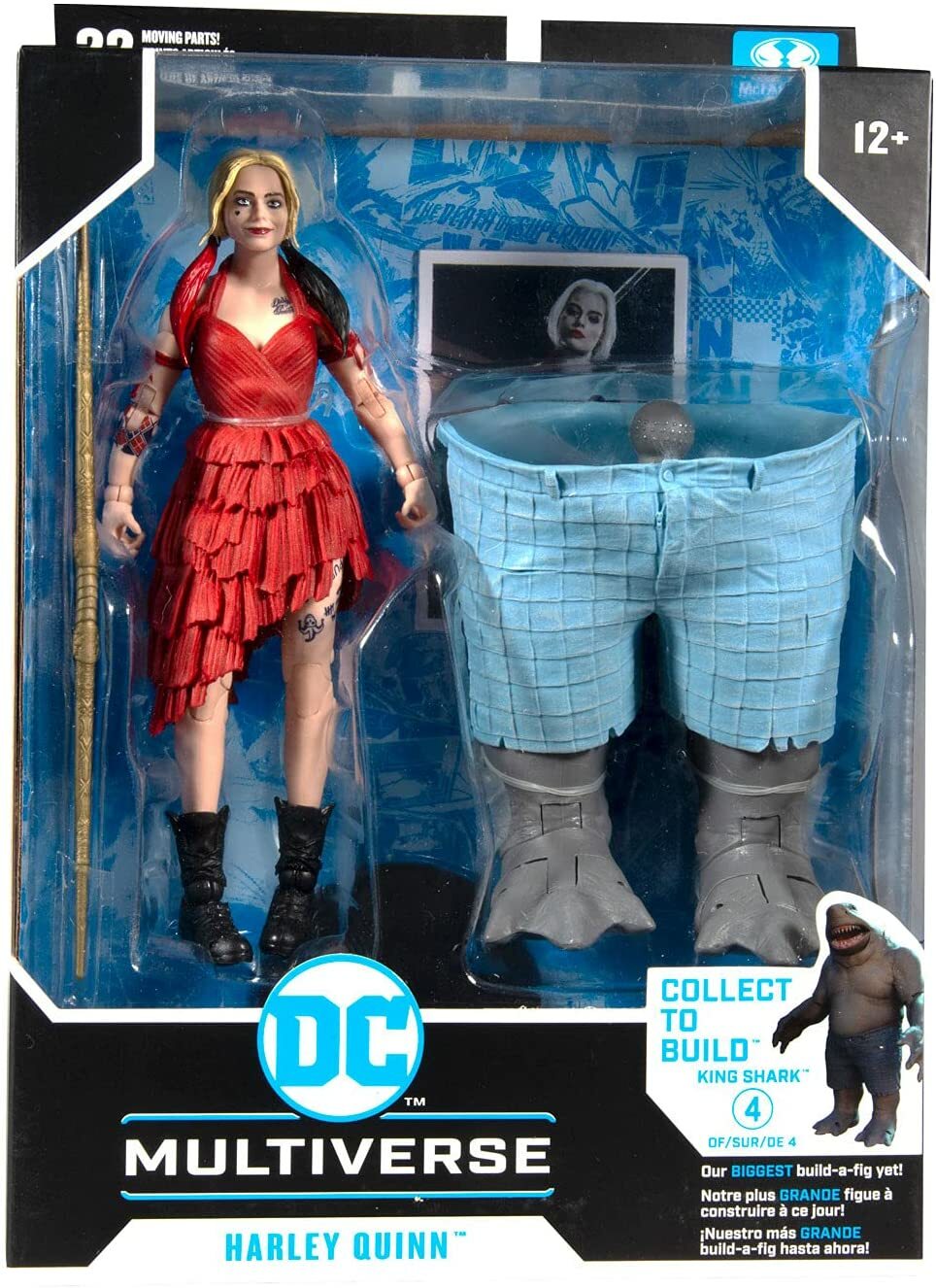 DC Multiverse The Suicide Squad – Harley Quinn (Build-A-King Shark) 7-Inch Actio