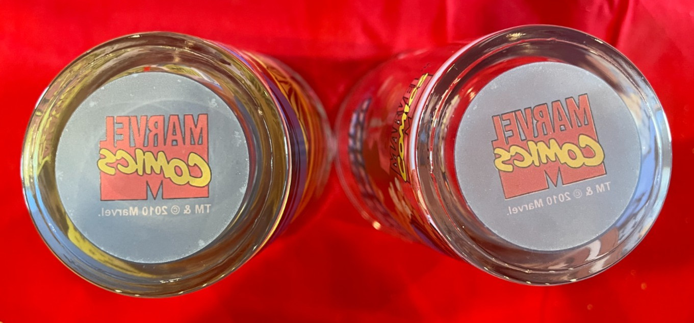 MARVEL COMICS CAPTAIN AMERICA FULL-WRAP TUMBLERS 16OZ GLASS SET/2 3E DIRECT 2010