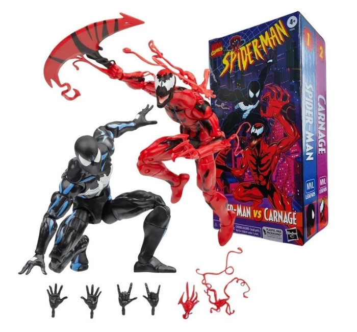 Marvel Legends Retro Series Symbiote Spider-Man vs Carnage 6&Prime; Action Figure