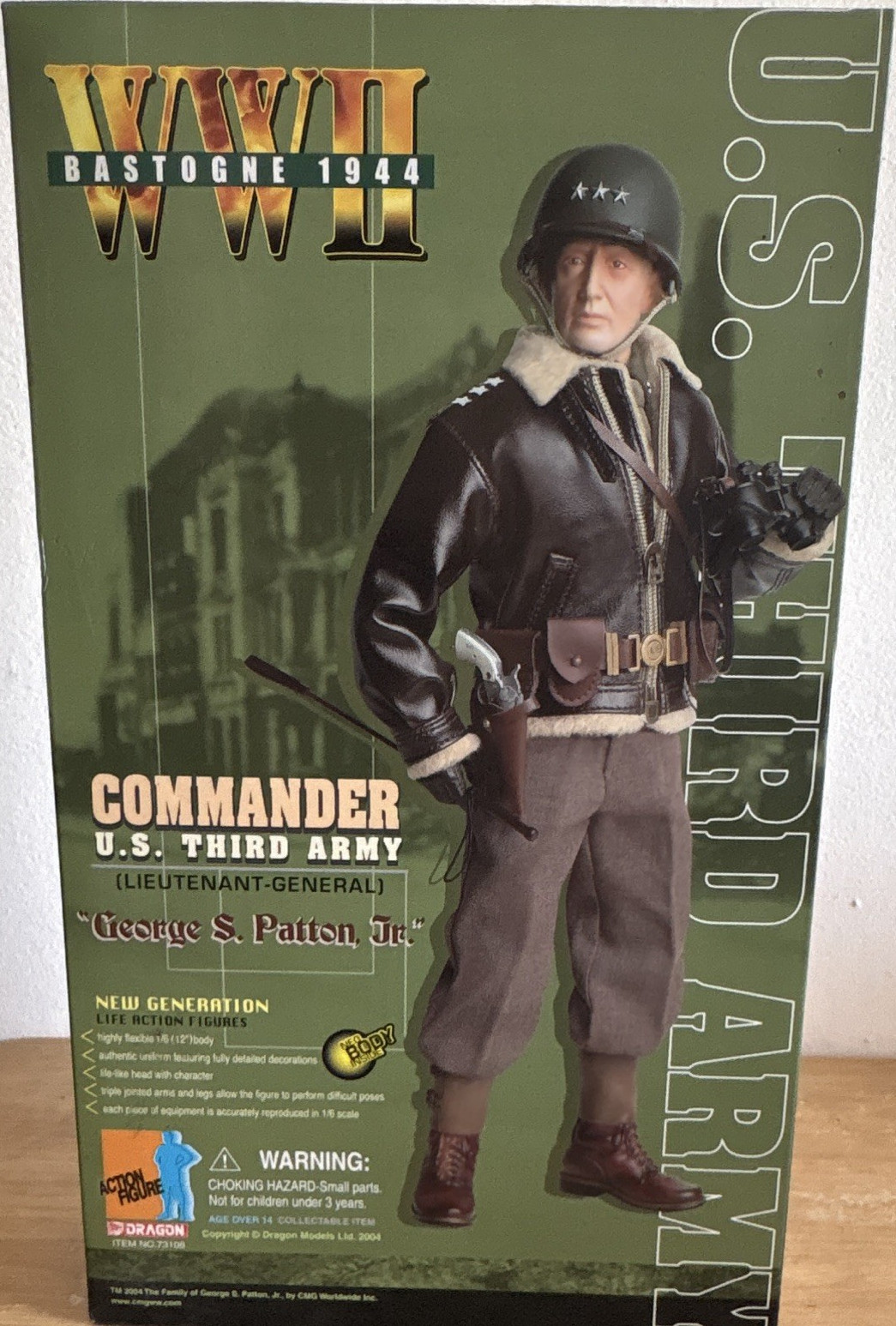 Dragon WWII Bastogne 1944 George S. Patton Jr. Action Figure w/ Helmet Gun