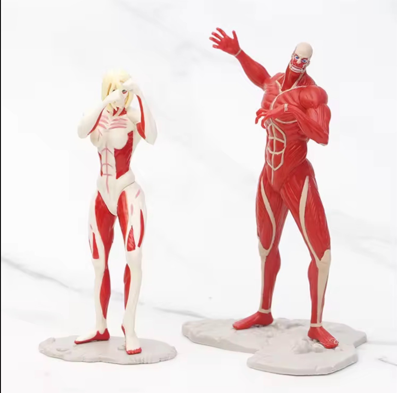 Attack on Titan 8PCS Action Figure Set Eren Yeager Armored Titan Anime 4-5in toy