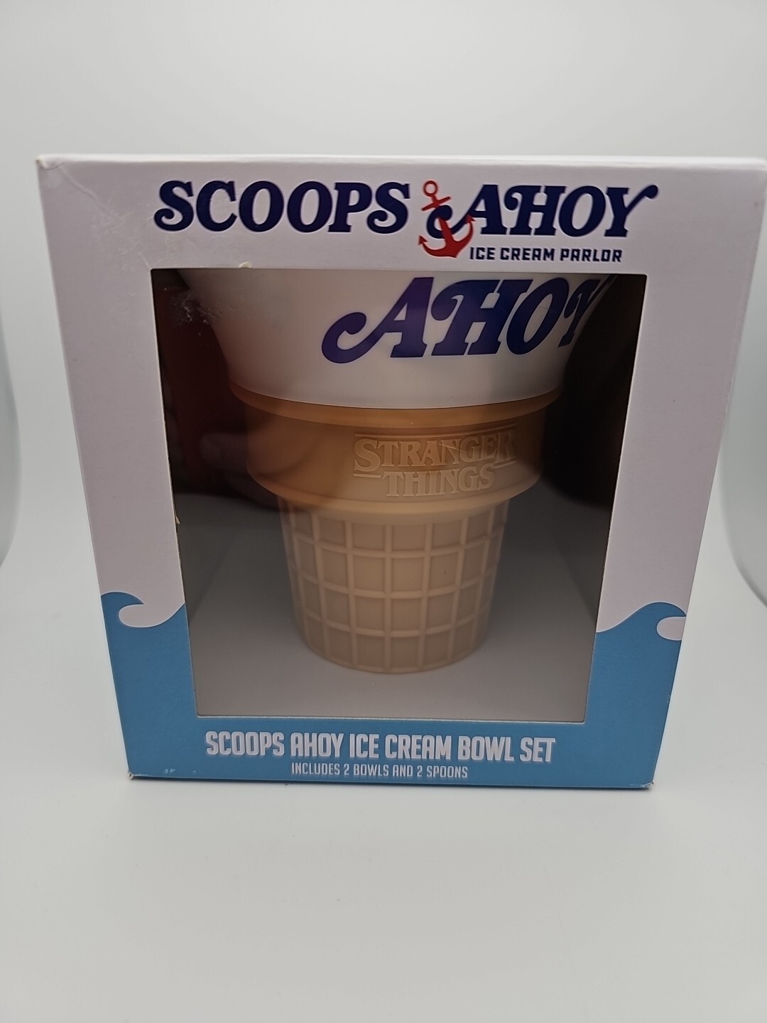 2023 Netflix Stranger Things Scoops Ahoy Ice Cream Bowl Set 2 Bowl 2 Spoon