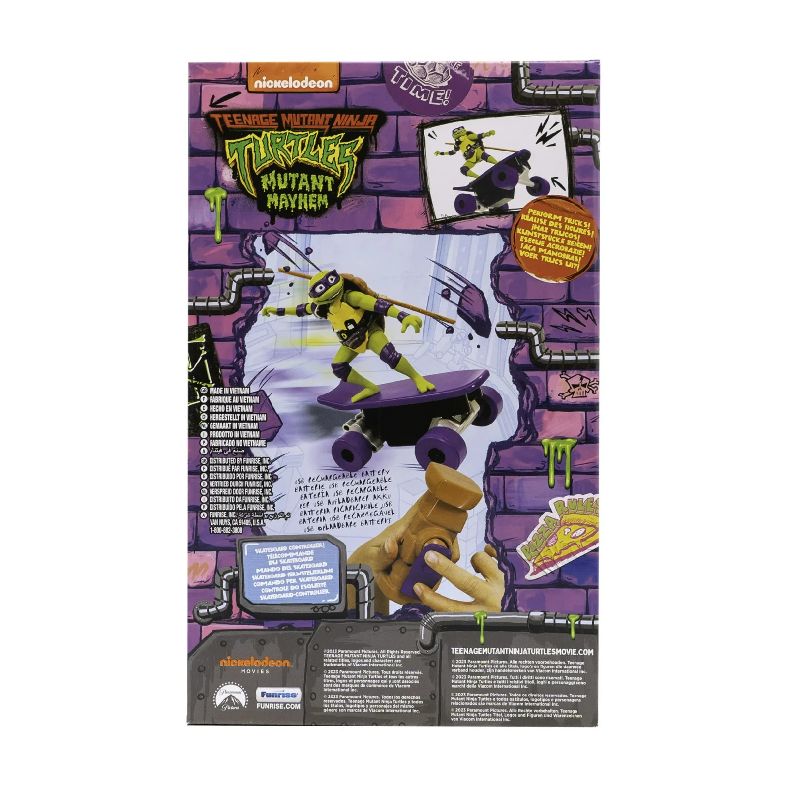 TMNT Mutant Mayhem Donatello Half Pipe RC Skateboard Vehicle 2.4GHz 5+