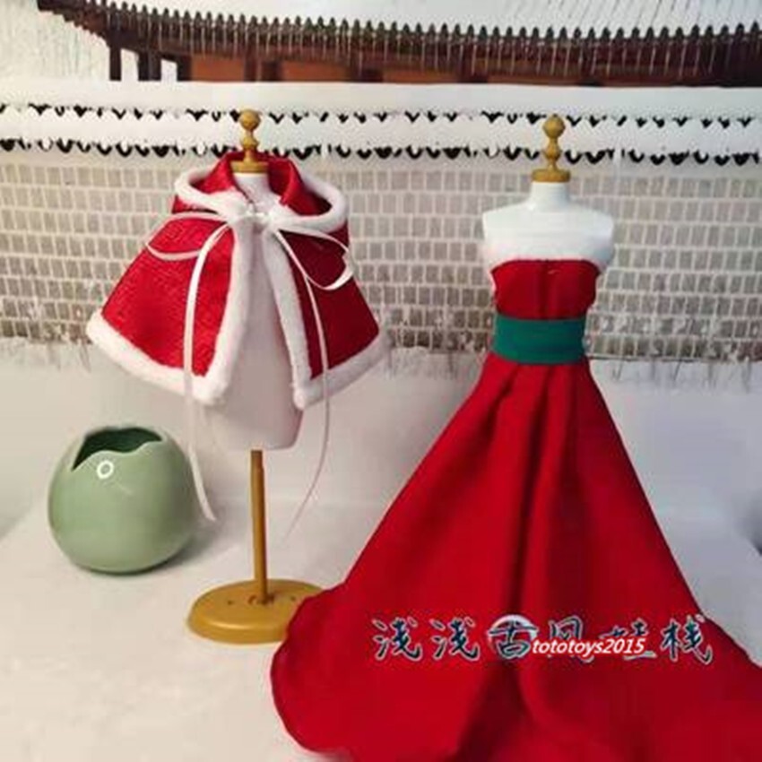 1/6 Christmas Suit Red Dress Clothes Model Fit 12 » Female Action Figure Body