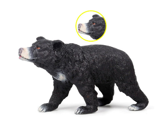 10.5cm Black Bear PVC Toy Wild Animal Action Figure Doll Kids Gift