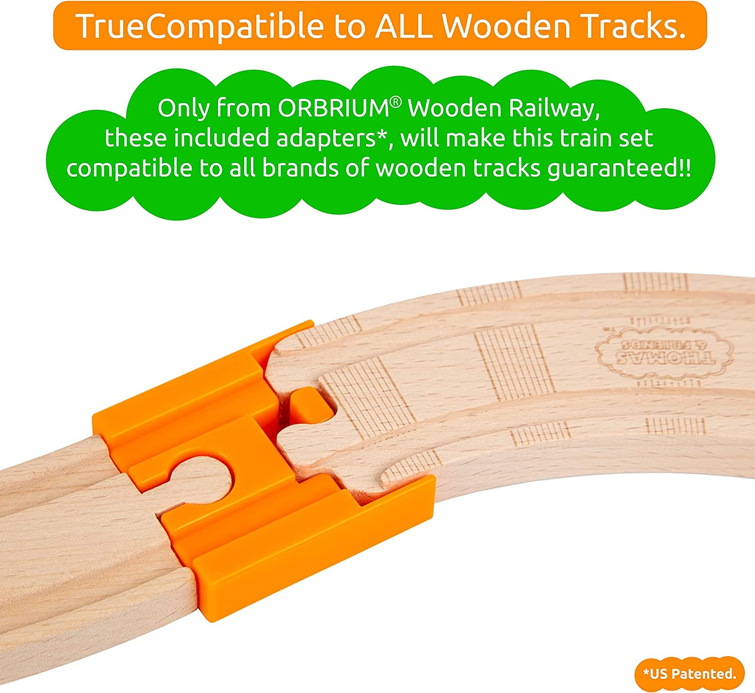 ® Toys 8 Pcs Wooden Train Track Male-Male Female-Female Adapter Pack Fits Thomas