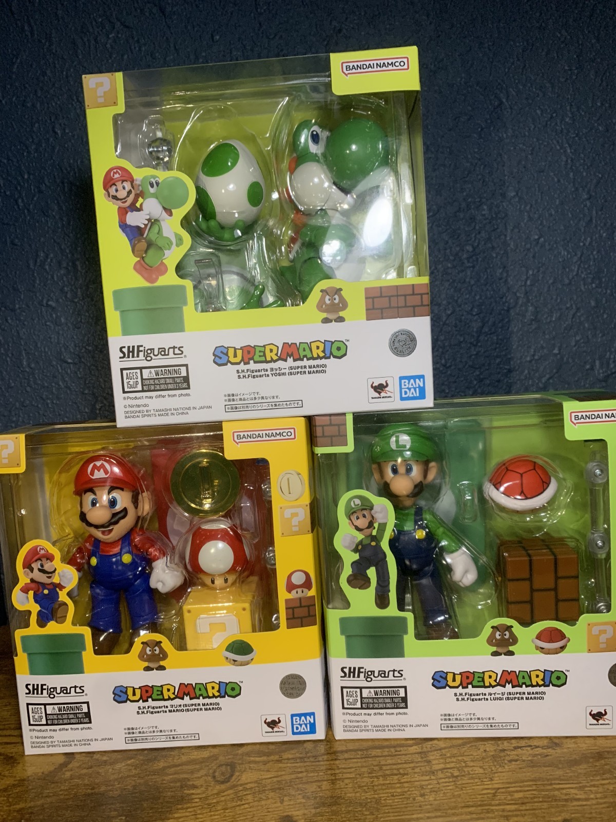 Bandai SH Figuarts Super Mario Bros Collectible Action Figure Mario Luigi Yoshi