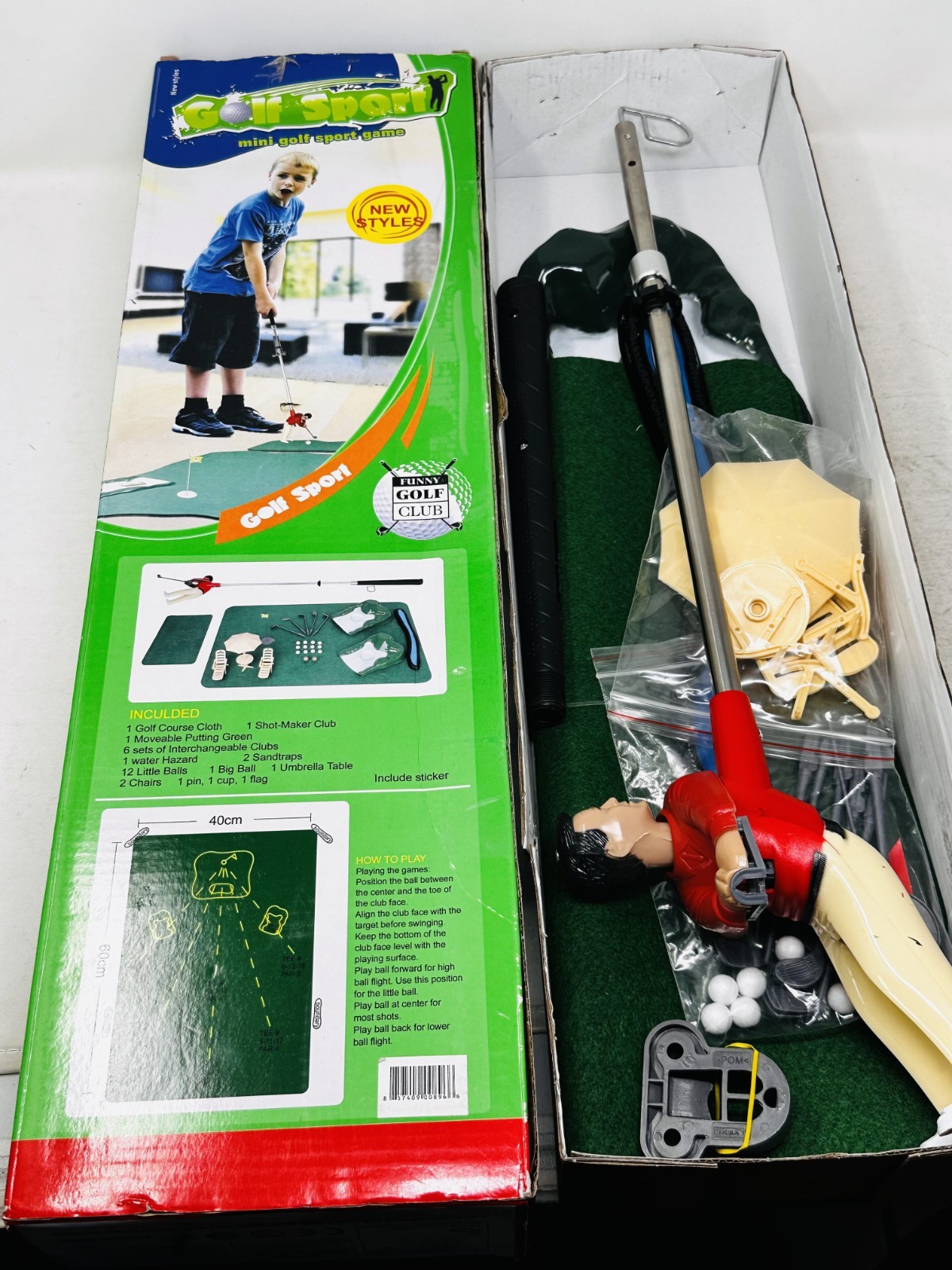 Mini Indoor Golf Game Real Miniature Home Board Sports Game Play Set – Open Box