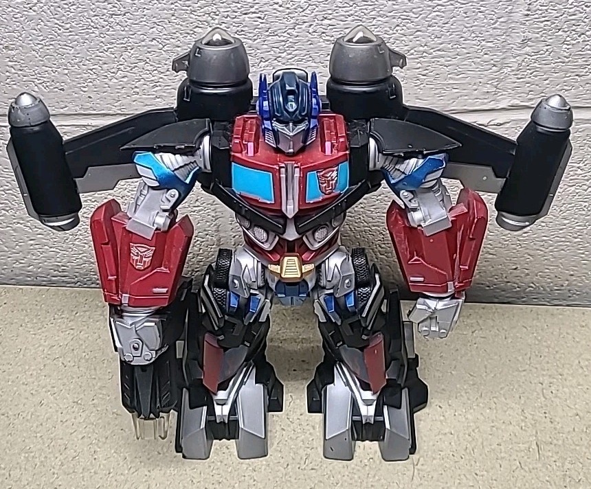 Hasbro Transformer Mega Power Bots Jet Optimus Prime 12&Prime; Figure Missing Battery