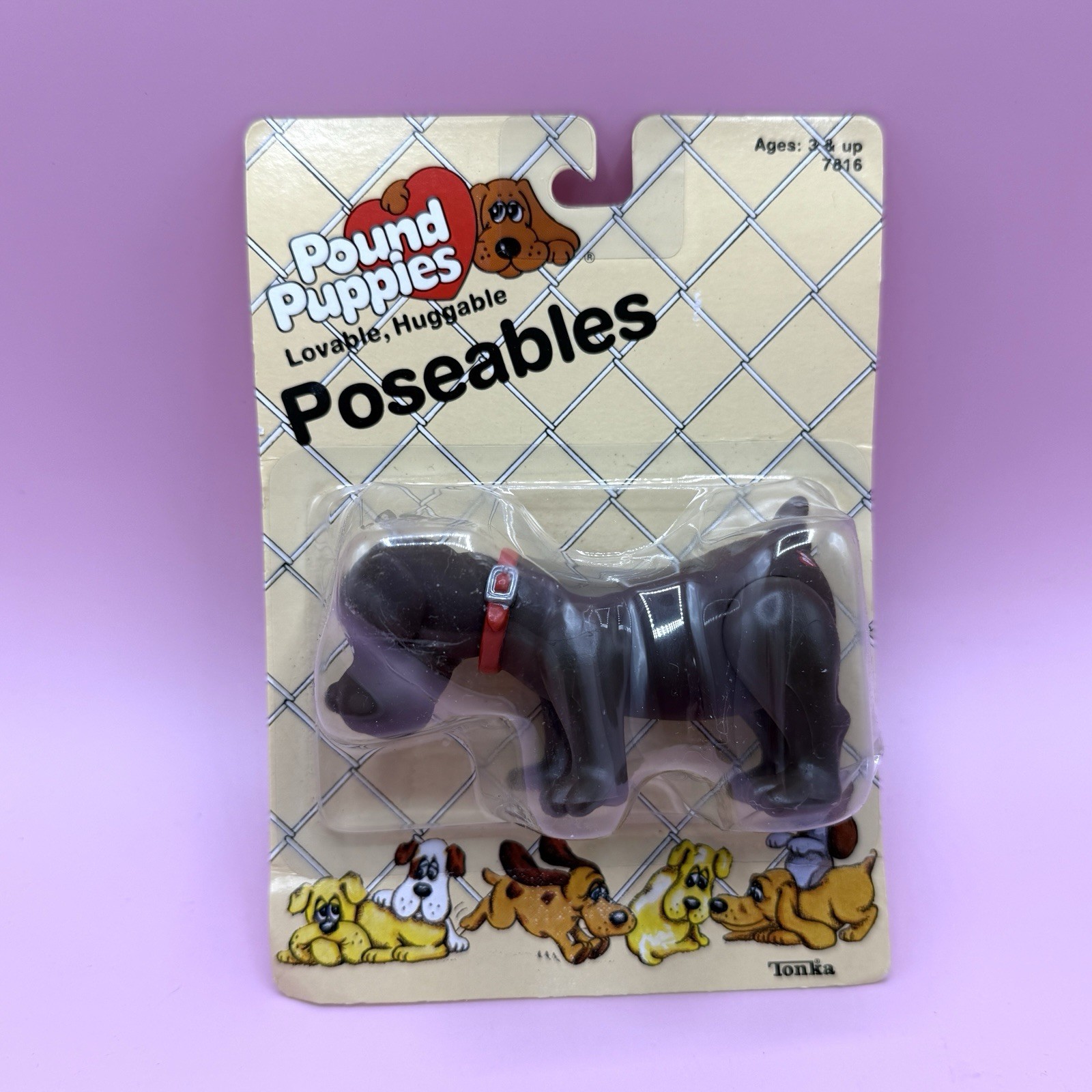 1985 Pound Puppies Poseables Brown Bulldog Figurine Vintage Tonka NIB