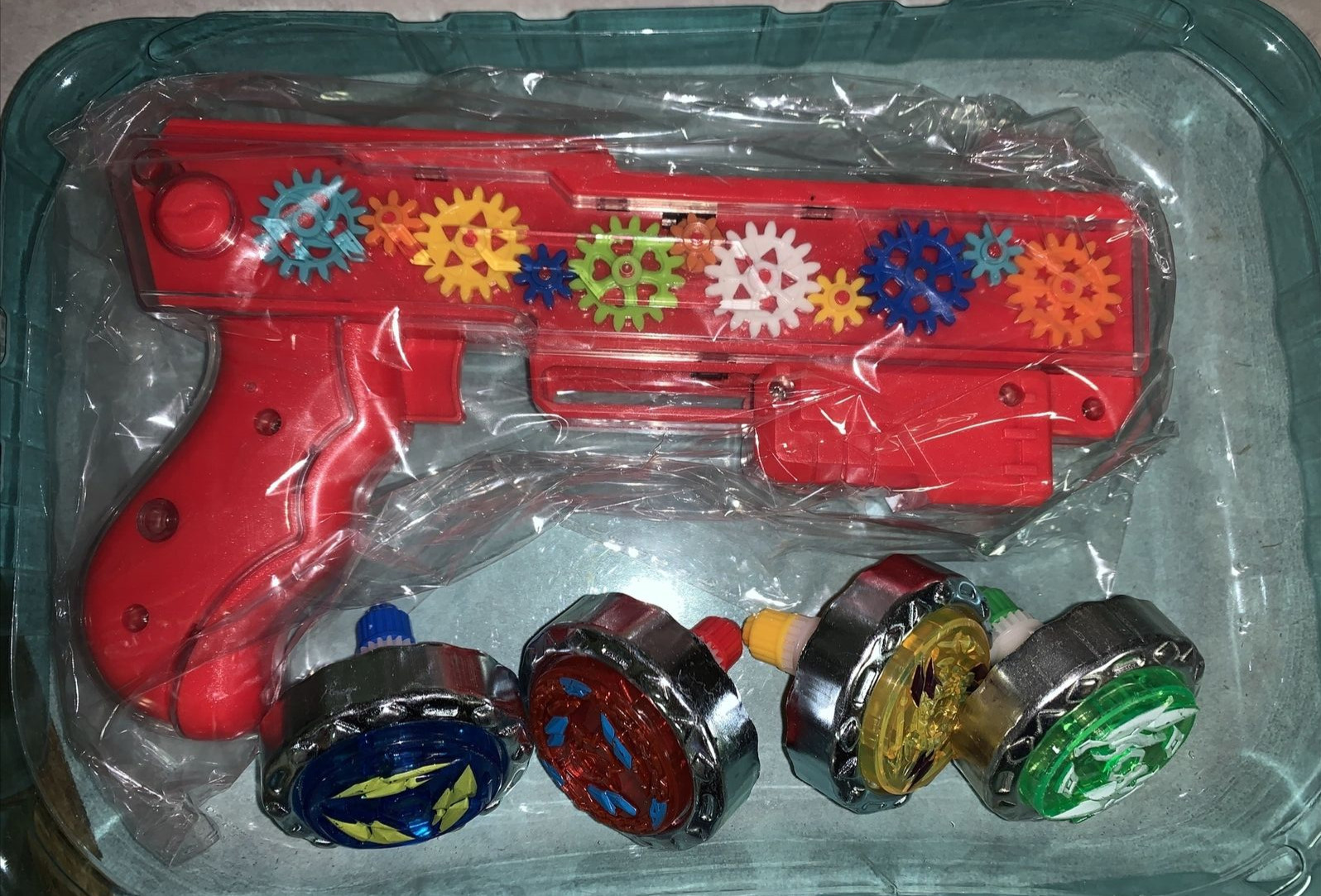 Battling Tops Burst Toy Game 4 Set Spinning Tops Launchers Battle Gyro Battlin