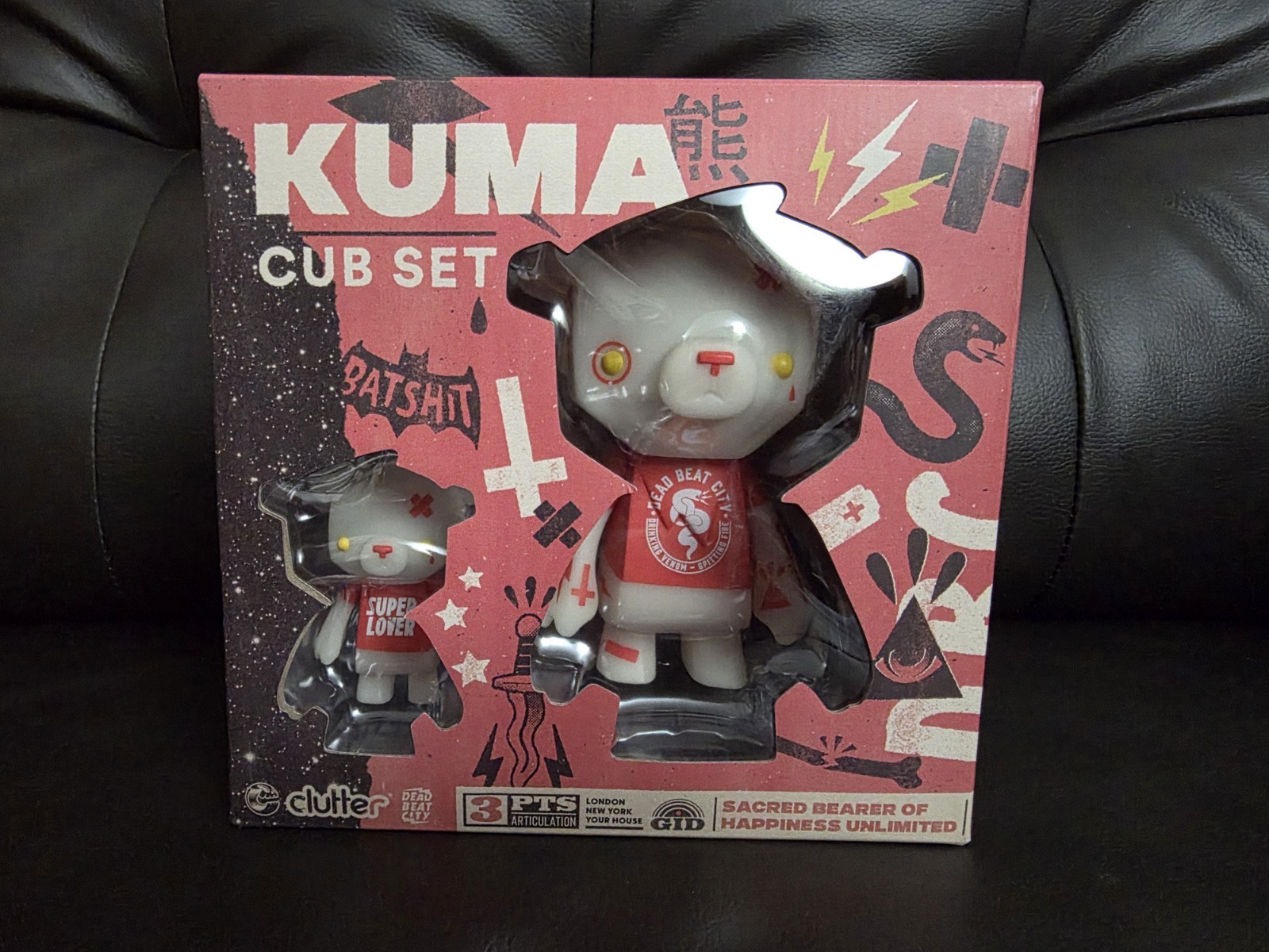 Dead Beat City, Kuma & Cub Set – SUPER LOVER GID/GITD RED Limited Edition LE 50