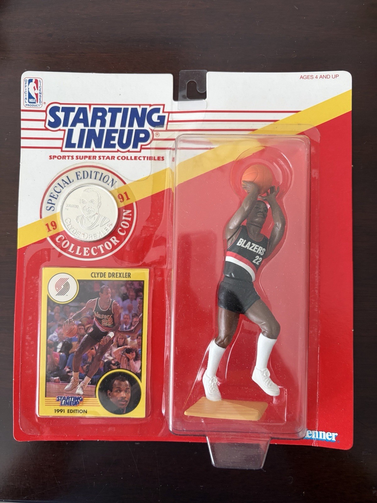 Clyde Drexler Starting Lineup Portland Trail Blazers 1991 NBA Basketball Figure