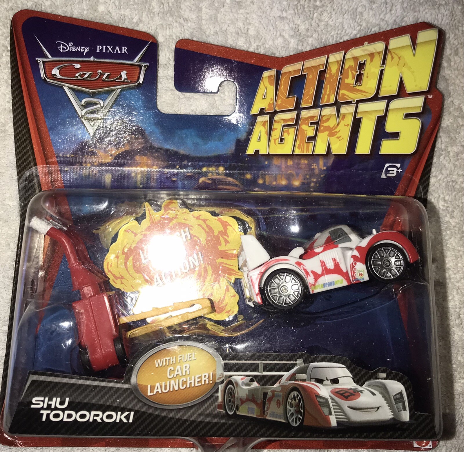 Disney Pixar Cars 2 Action Agents Shu Todoroki W/ Car Launcher New Fast USPS