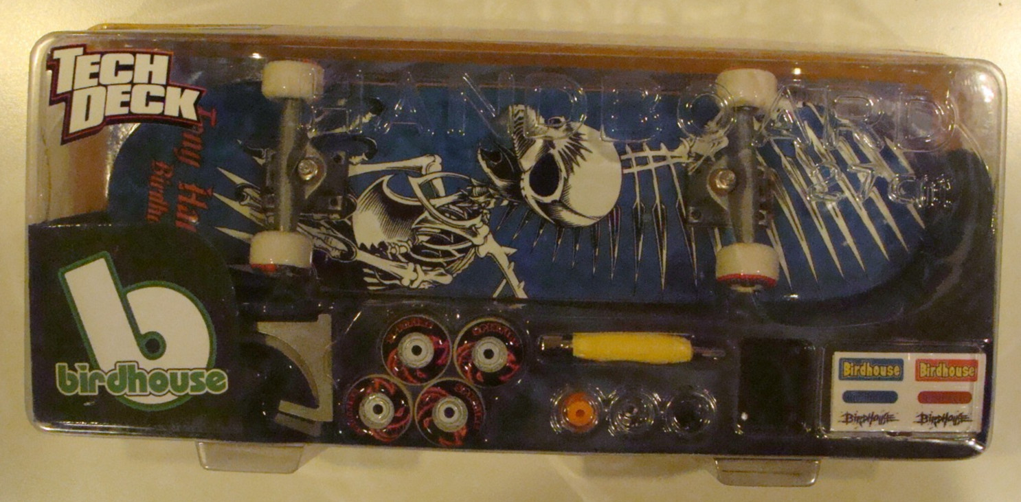 2002 Tech Deck Skateboard ~Tony Hawk 27cm Handboard~ Birdhouse Skeleton/Spitfire