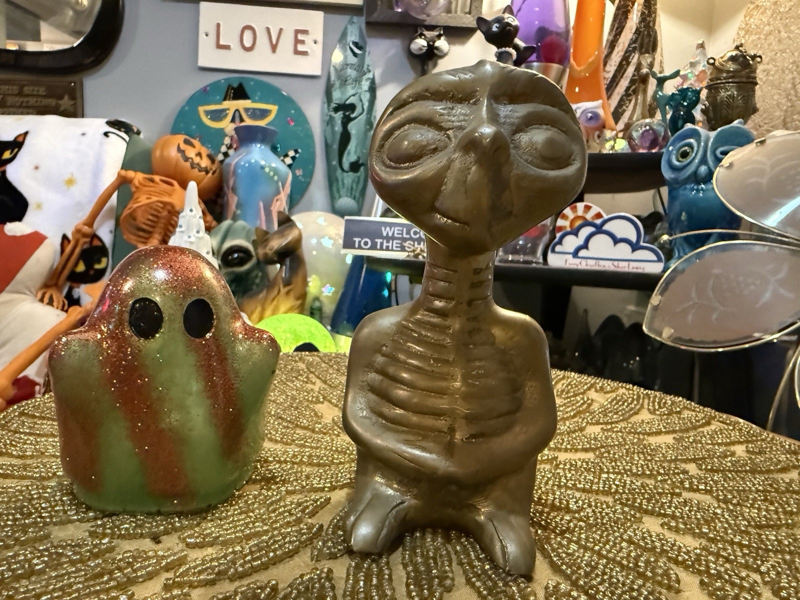 Vintage E T The Extraterrestrial Rare Original Era E.T. Brass Figure 4”
