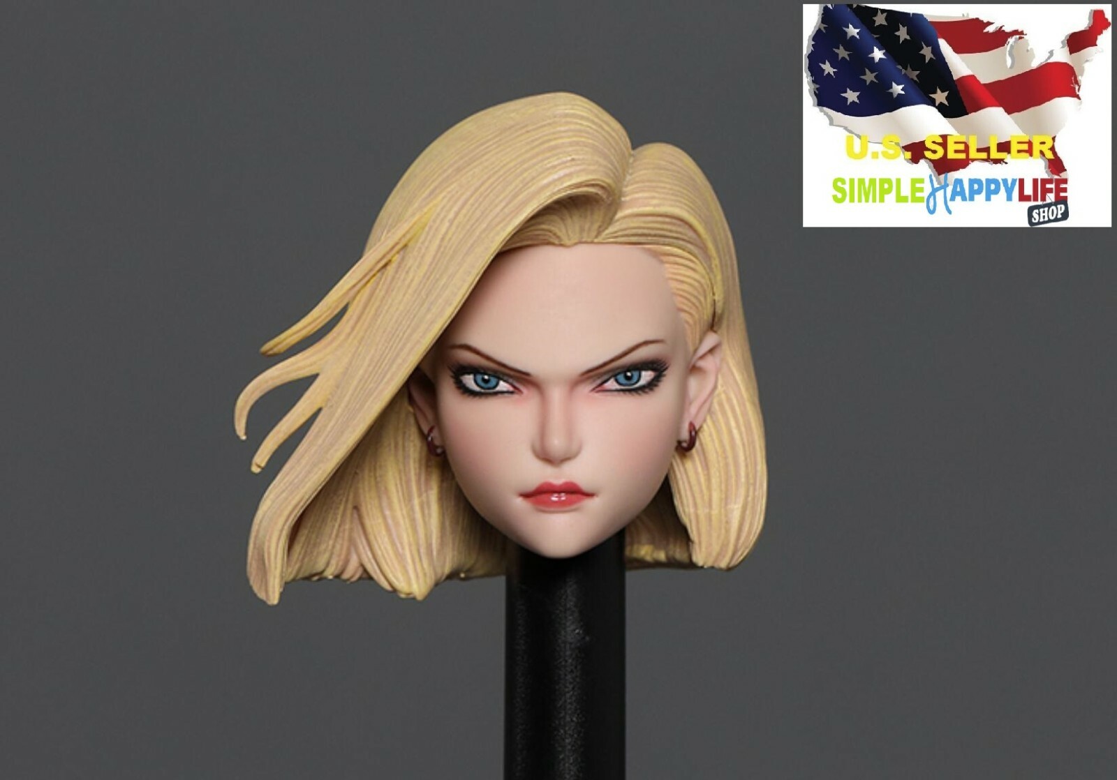 1/6 Anime Girl Head sculpt Android 18 For 12 » Female Figure Body Iminitoys❶USA❶