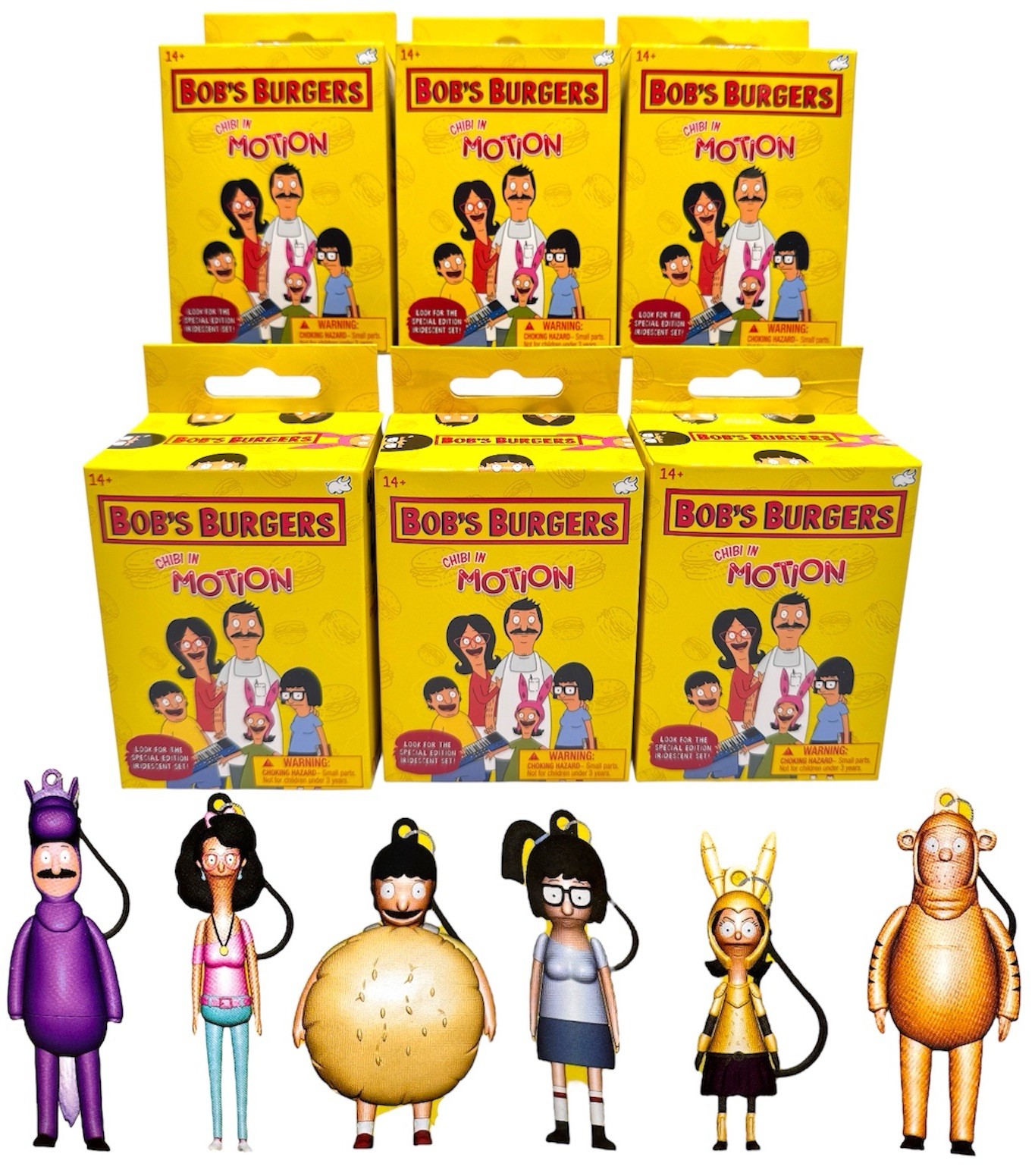 Bob&rsquo;s Burgers Chibi In Motion Figures Series 1 Complete Set Of 6 Bullsittoy New
