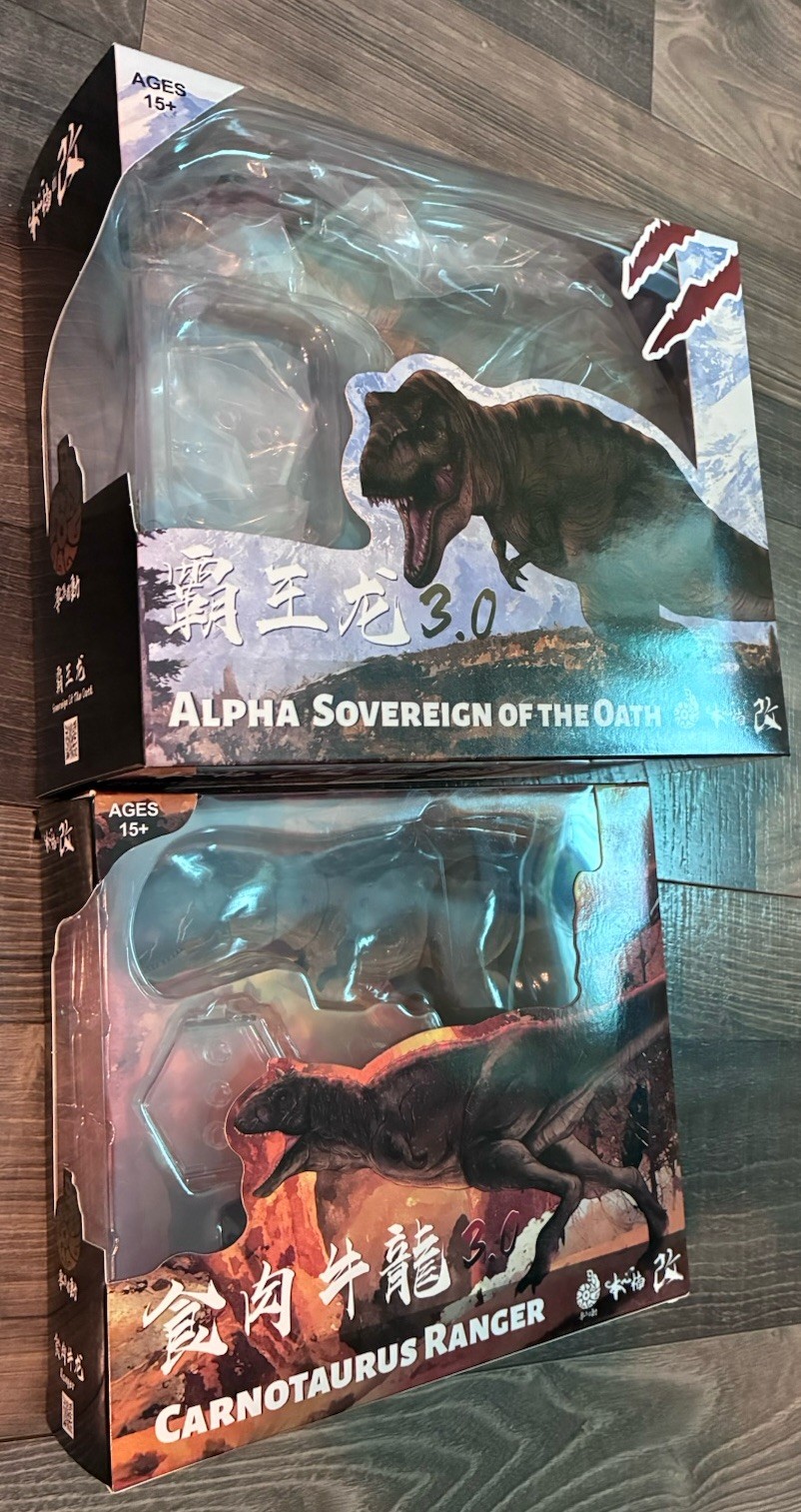 Nanmu Tyrannosaurus Rex (Alpha Sovereign of The Oath) and Carnotaurus (Ranger)