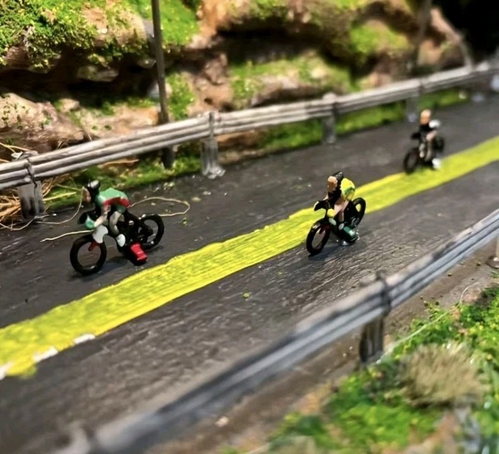1 87 Scale Exquisite Bicycle Riders Cycling Figurines Diorama Scenery 6 Pieces