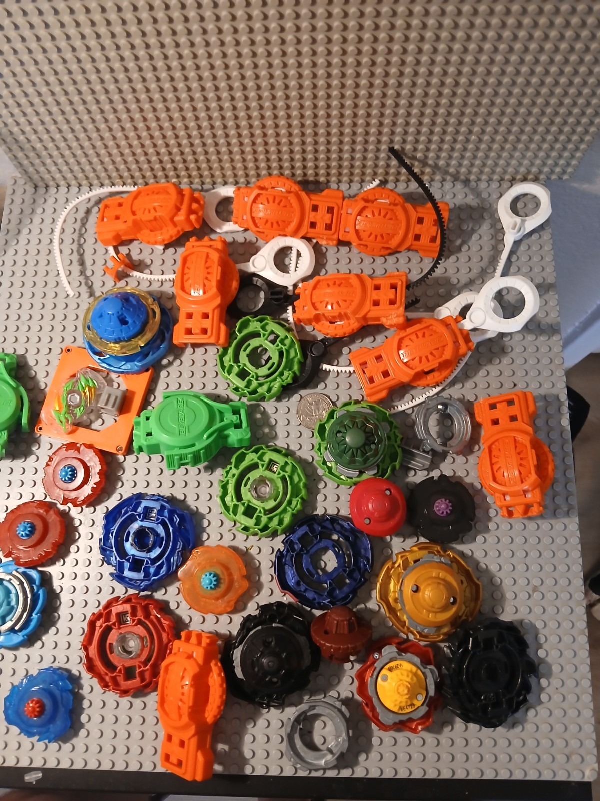 Vintage BEYBLADE HUGE Lot mixed materials see pics some plastic and metal