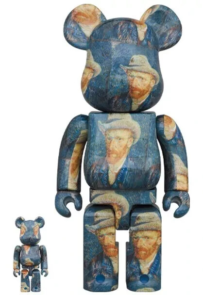 BE@RBRICK 400% & 100％ Van Gogh Museum Self-Portrait MEDICOM TOY Bearbrick NIB