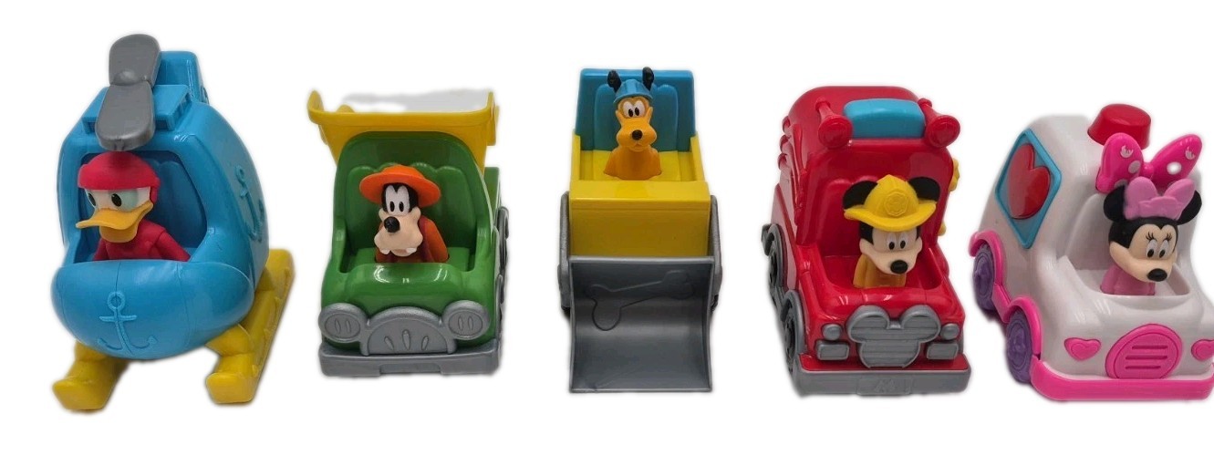Disney Jr Mickey Mouse Let&rsquo;s Work Vehicle Minnie Donald Goofy Pluto set of 5