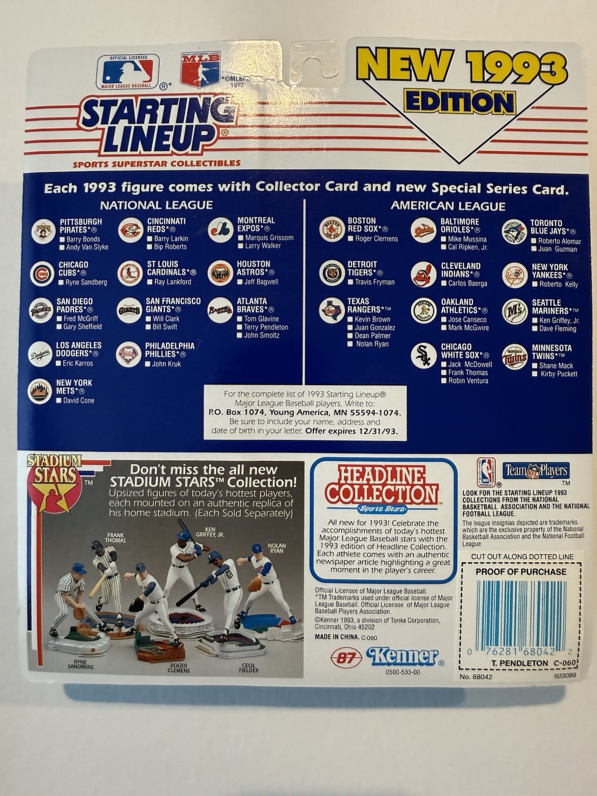 💥⚾️ 1993 TERRY PENDLETON Atlanta Braves Starting Lineup, MLB ⚾️💥