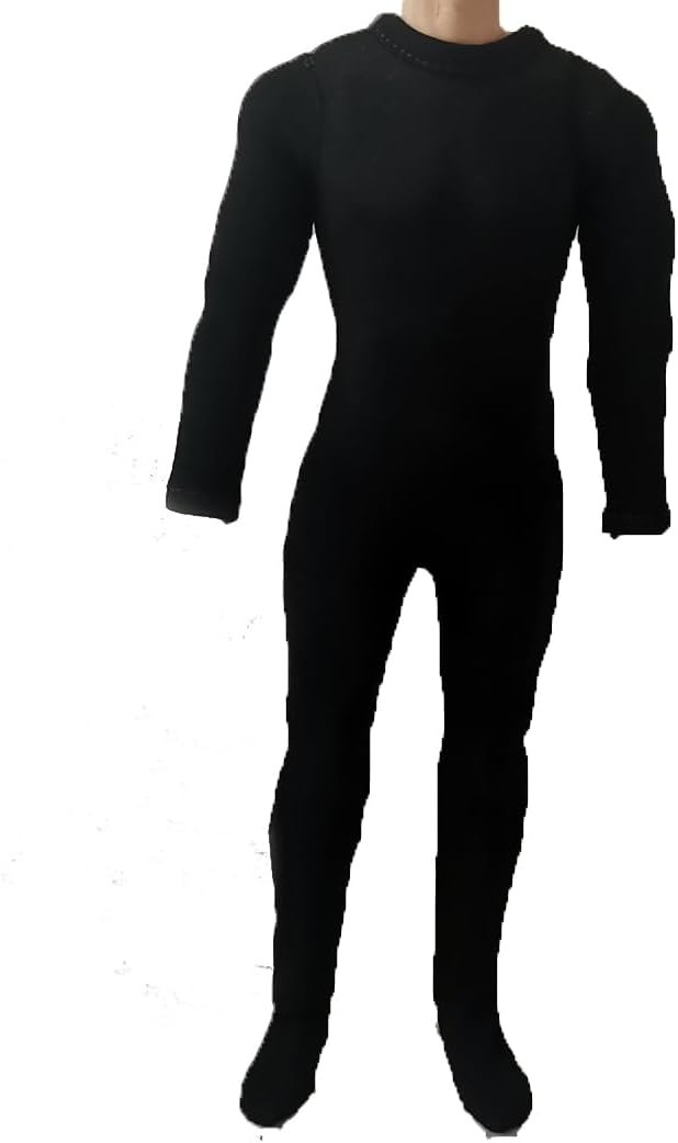 1/6 Scale Male Figure Bodysuit Jumpsuit Clothes for 12&Prime; Action Figure Black