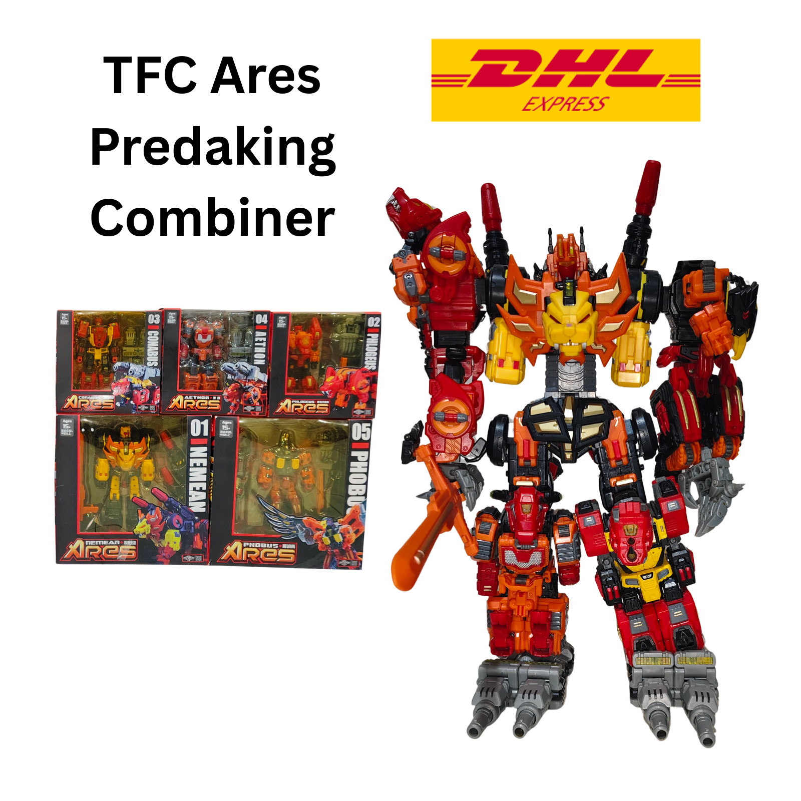 TFC Toys Ares Project Complete Set of 5 Predaking G1 Combiner FREE DHL EXPRESS