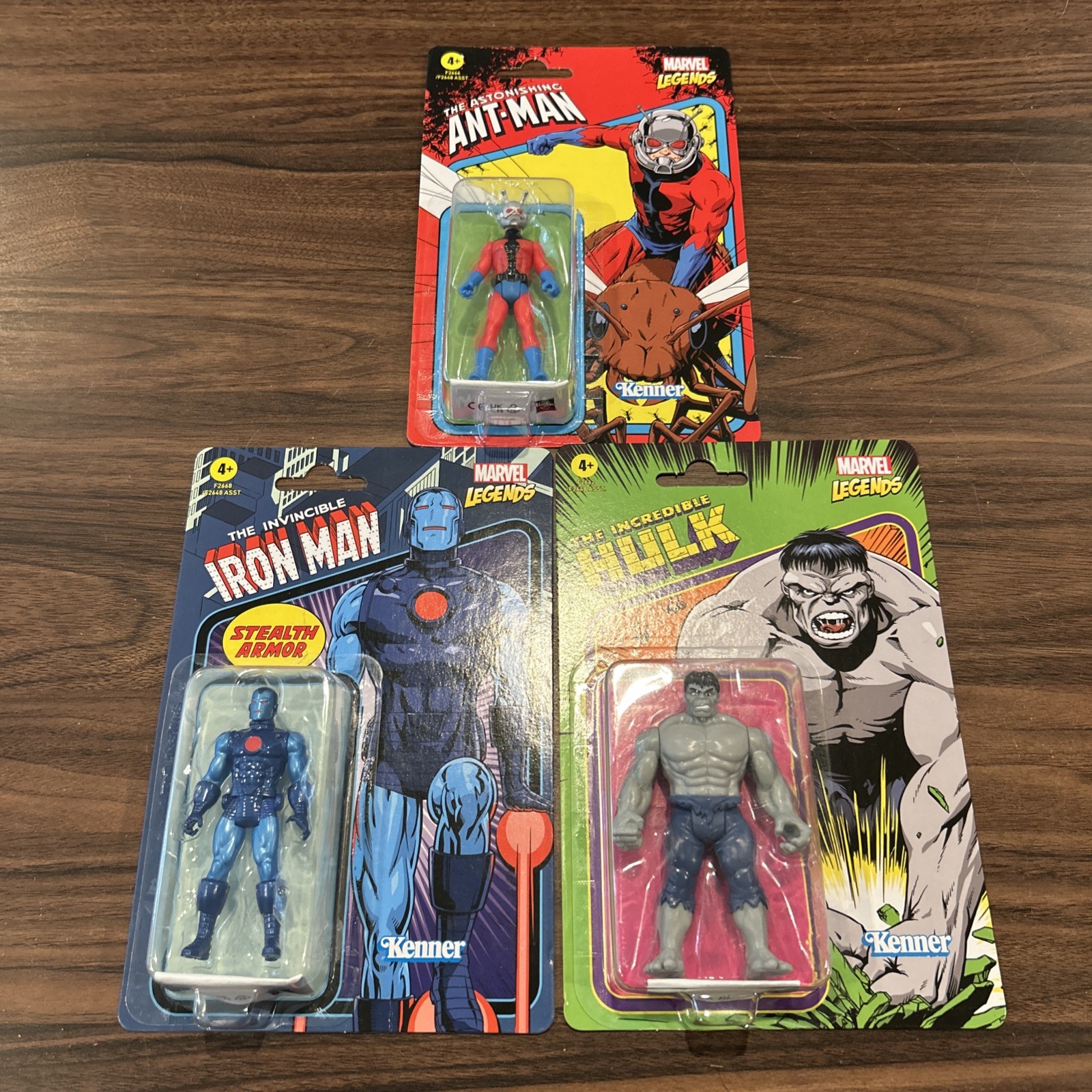 Marvel Legends Retro 3.75” Lot Of 3 Iron Man Stealth Ant Man And Hulk Grey
