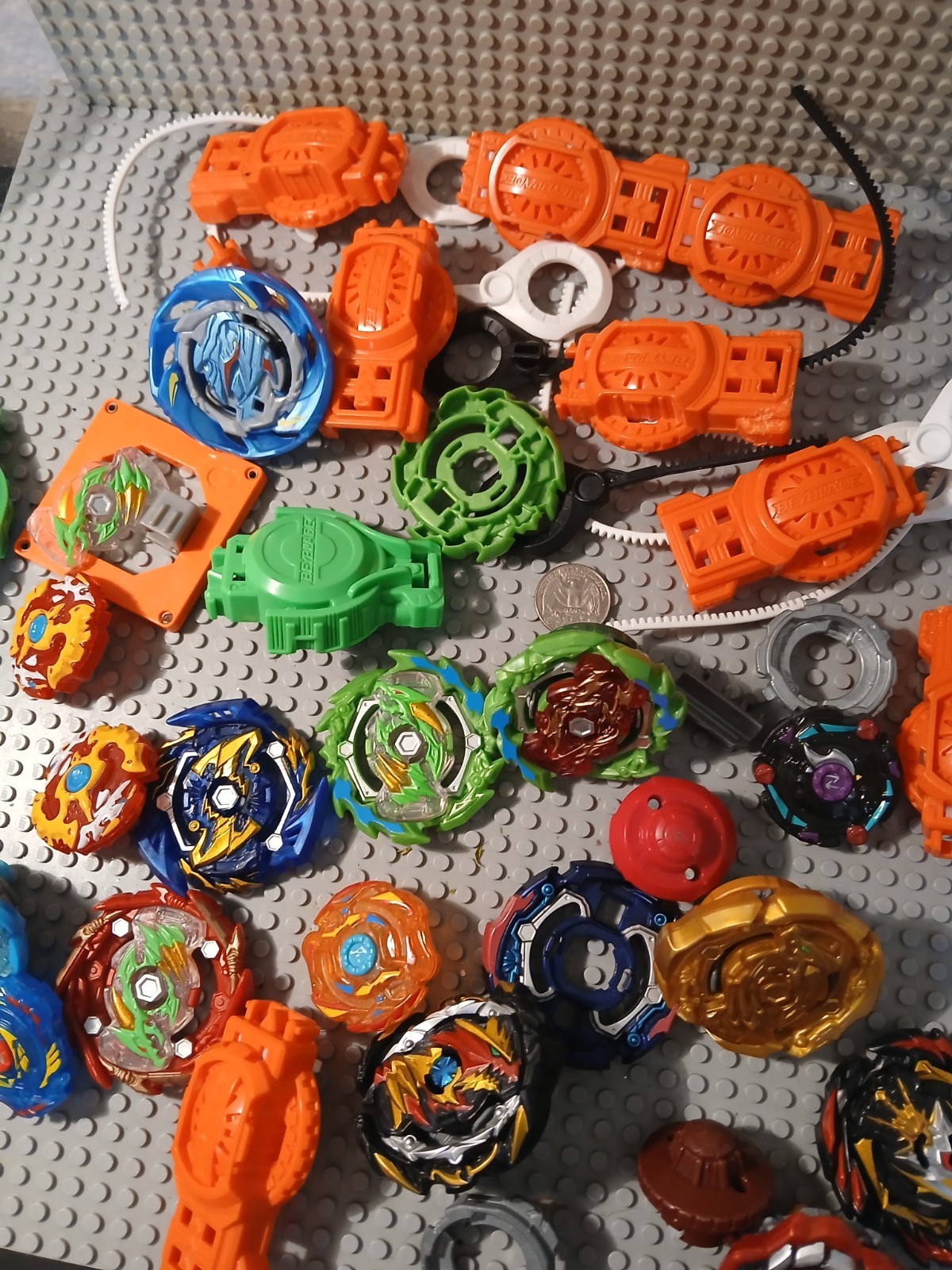 Vintage BEYBLADE HUGE Lot mixed materials see pics some plastic and metal
