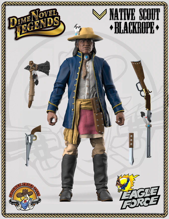 Dime Novel Legends 1:18 scale (4&Prime;) old west action figure Native Scout Blackrope