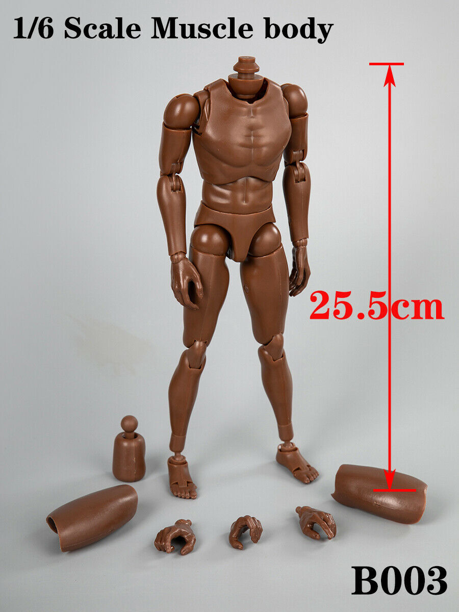ZYTOYS 1/6 Scale Male Body Narrow Shoulder Black Figure Doll For Phicen Hot Toys