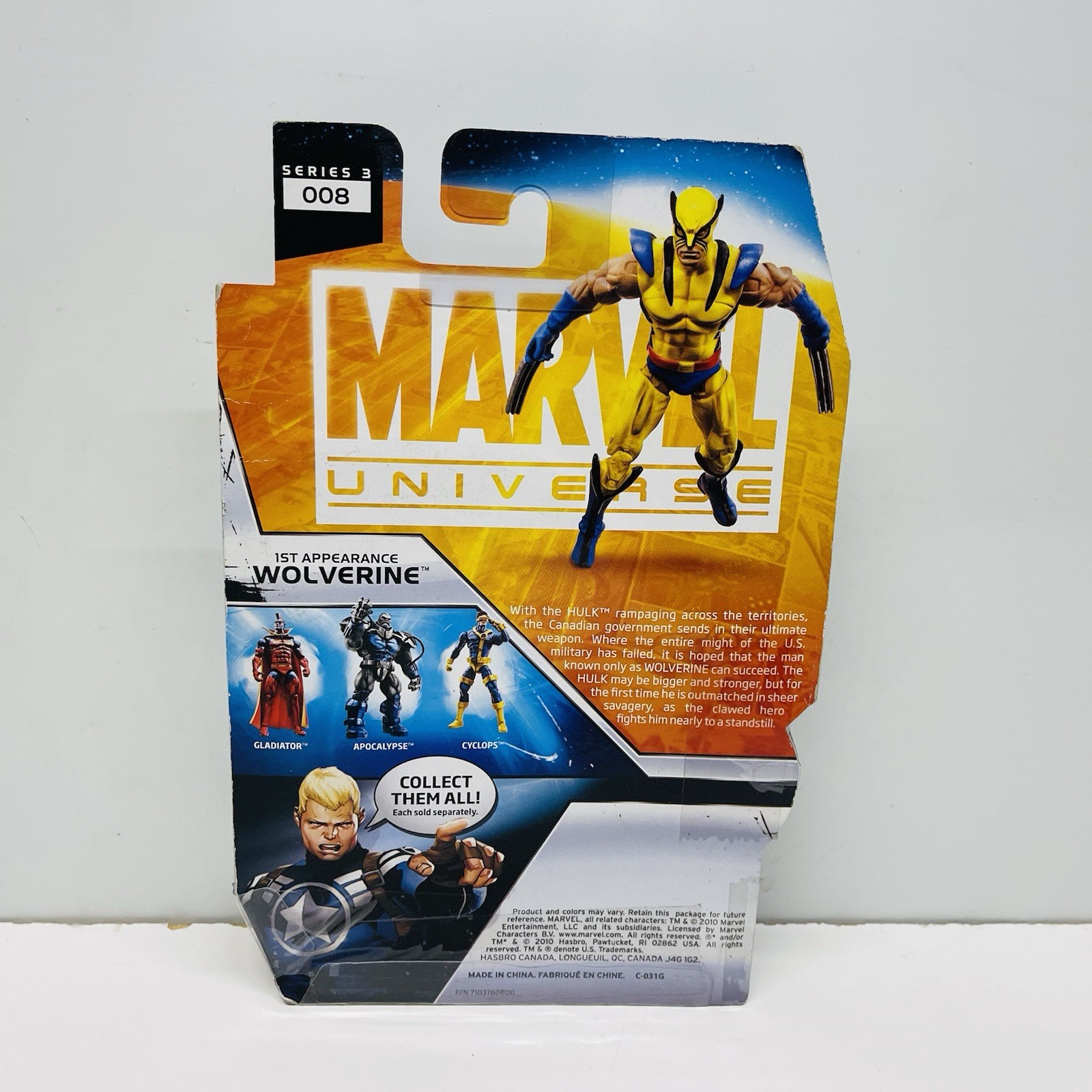 Wolverine First Appearance Marvel Universe 3.75” SERIES 3 008 Logan X-Men NIP