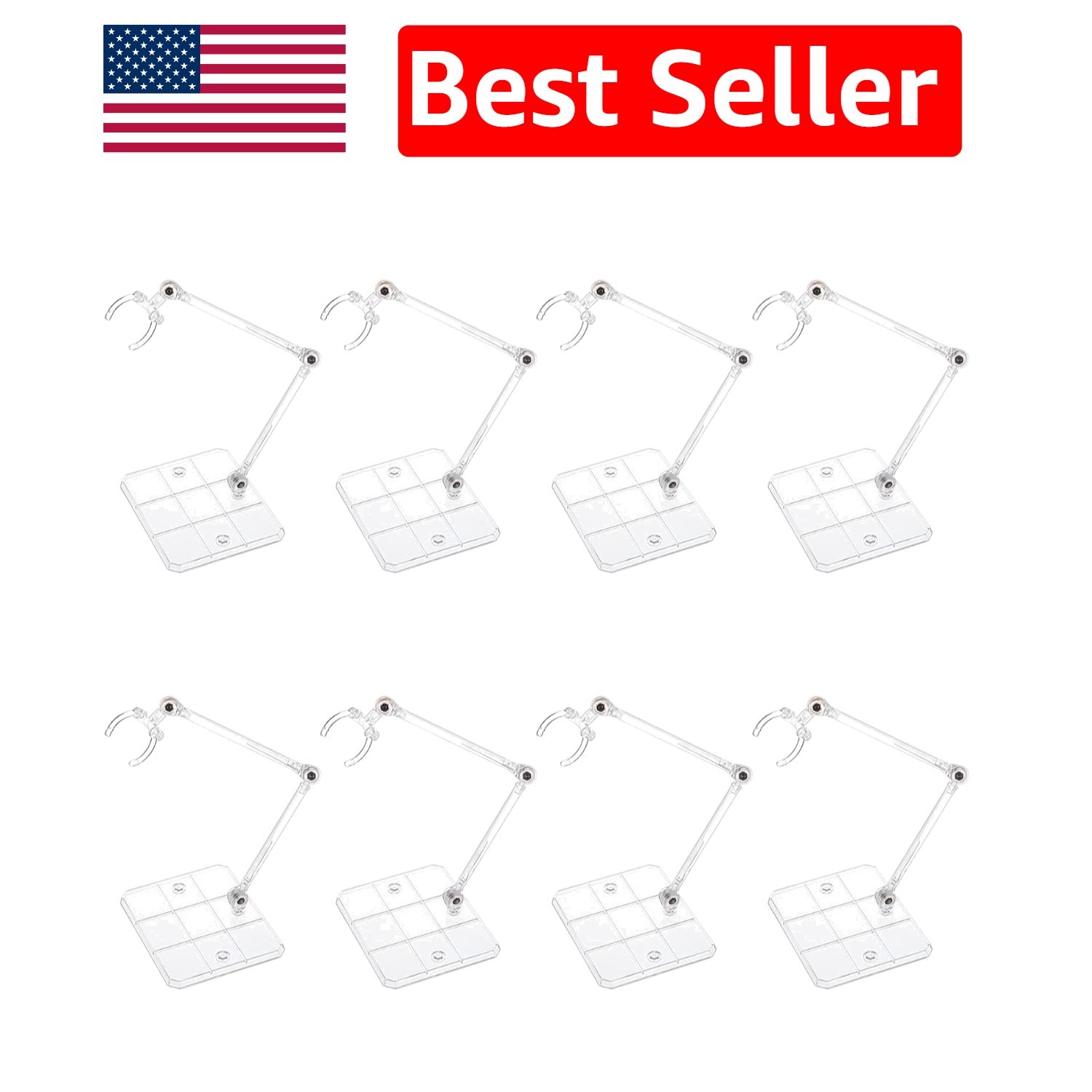 Lightweight 8-Pack Clear Stands for 6-Inch Action Figures – Assembles Easily