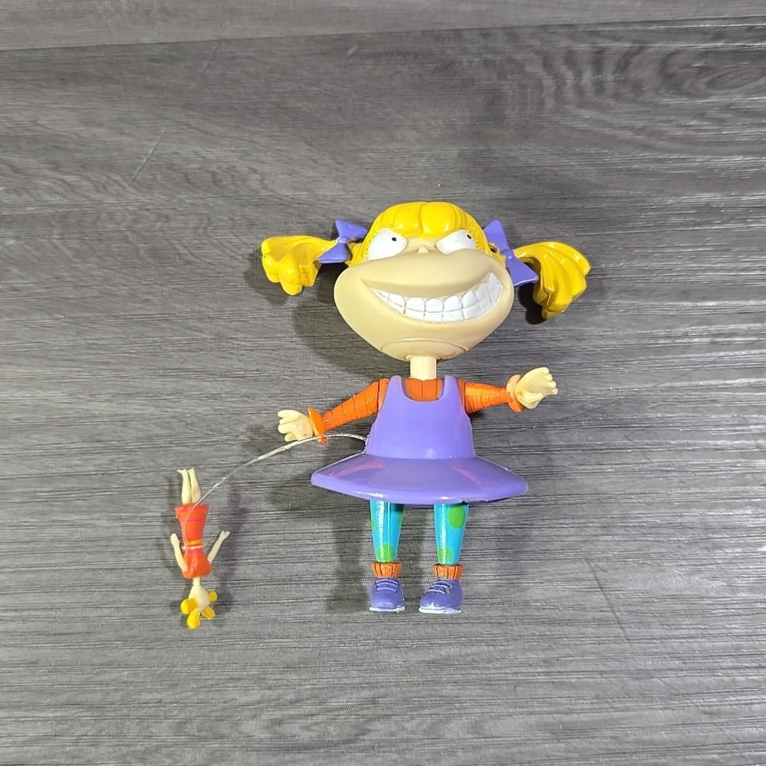 Rare! Vintage 1997 Rugrats Angelica & Cynthia Keychain PVC Viacom NO KEY RING