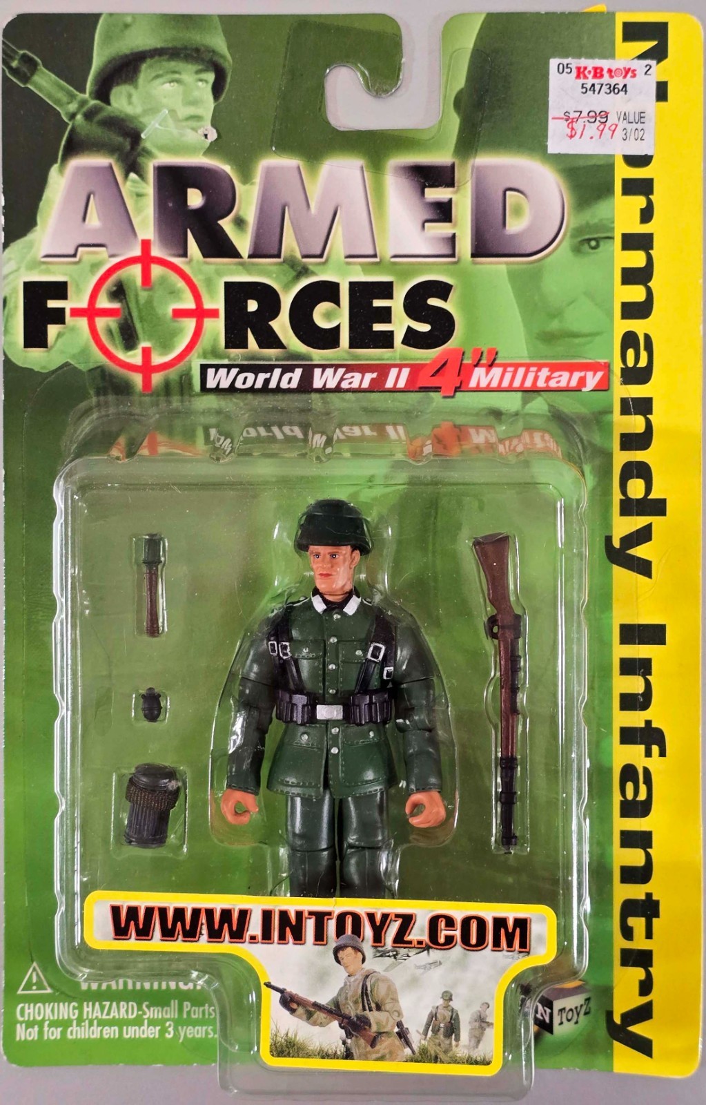 Vintage InToyZ Armed Forces Normandy Infantry World War II 4&Prime;-1:18 Action Figure