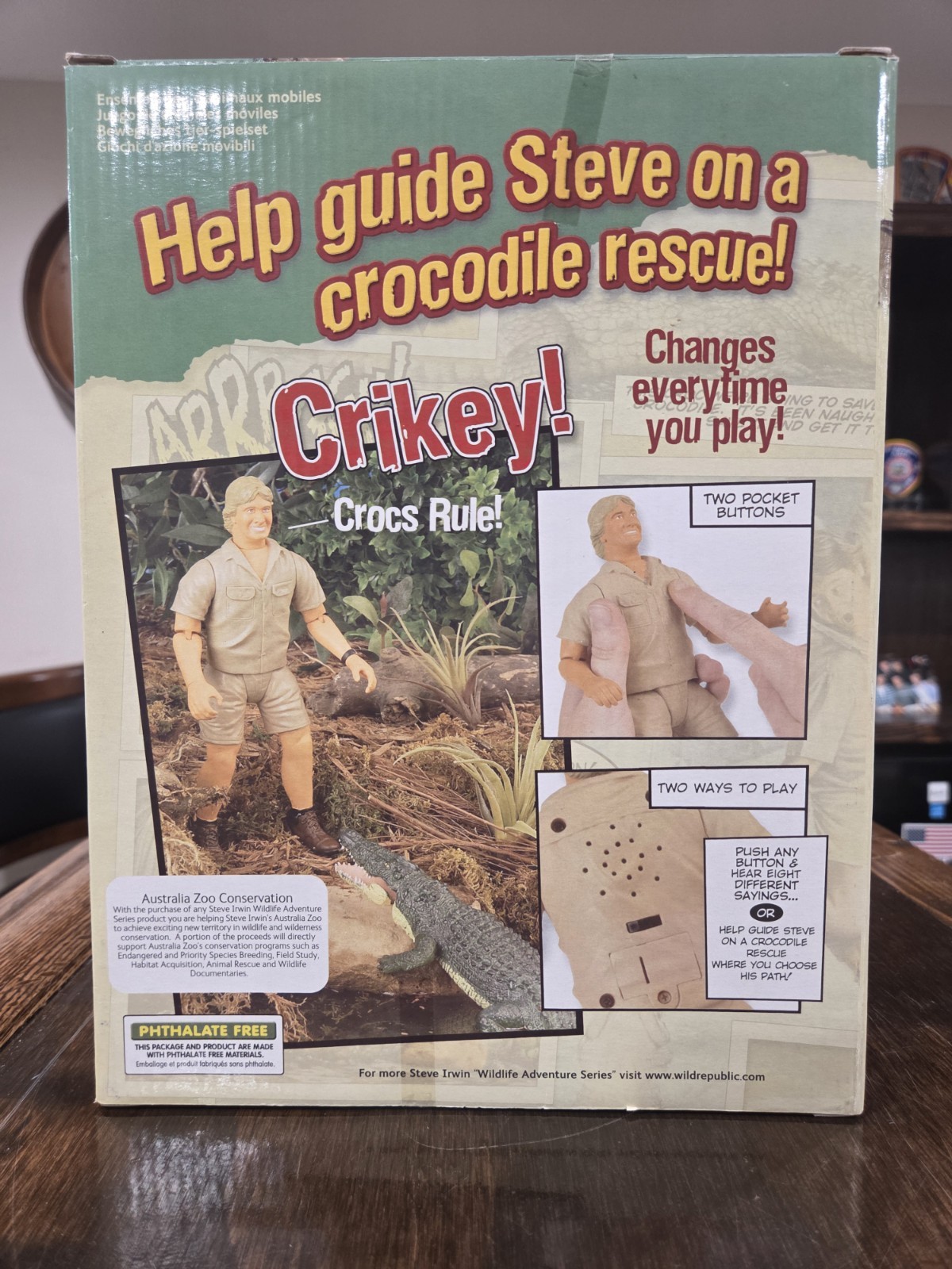 Steve Irwin Talking Action Figure 9&Prime; Wildlife Adventure Crocodile Hunter NEW BOX