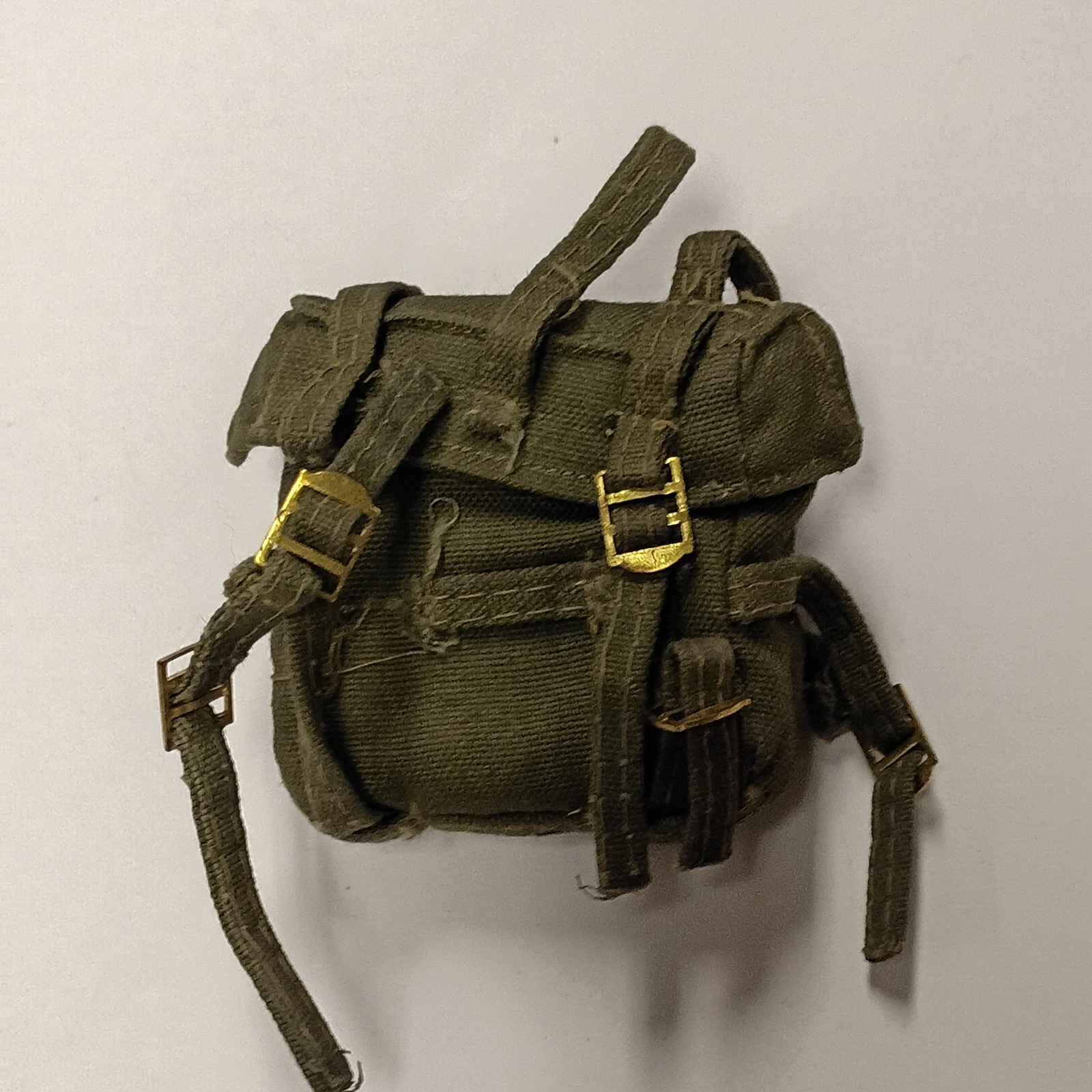 Vintage GI Joe 1964 Green Ruck Sack With Straps And Buckles One Strap Not Intact