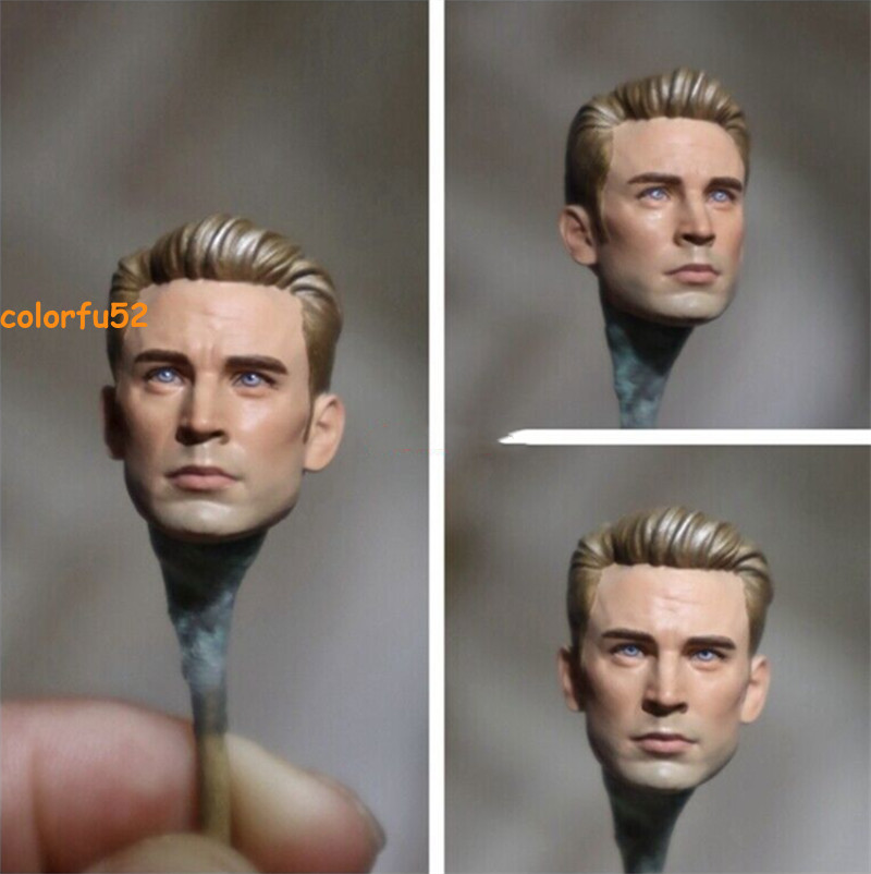 1/12 Captain America Head Sculpt Model for 6 »Male Action Figure Body Toy Gifts