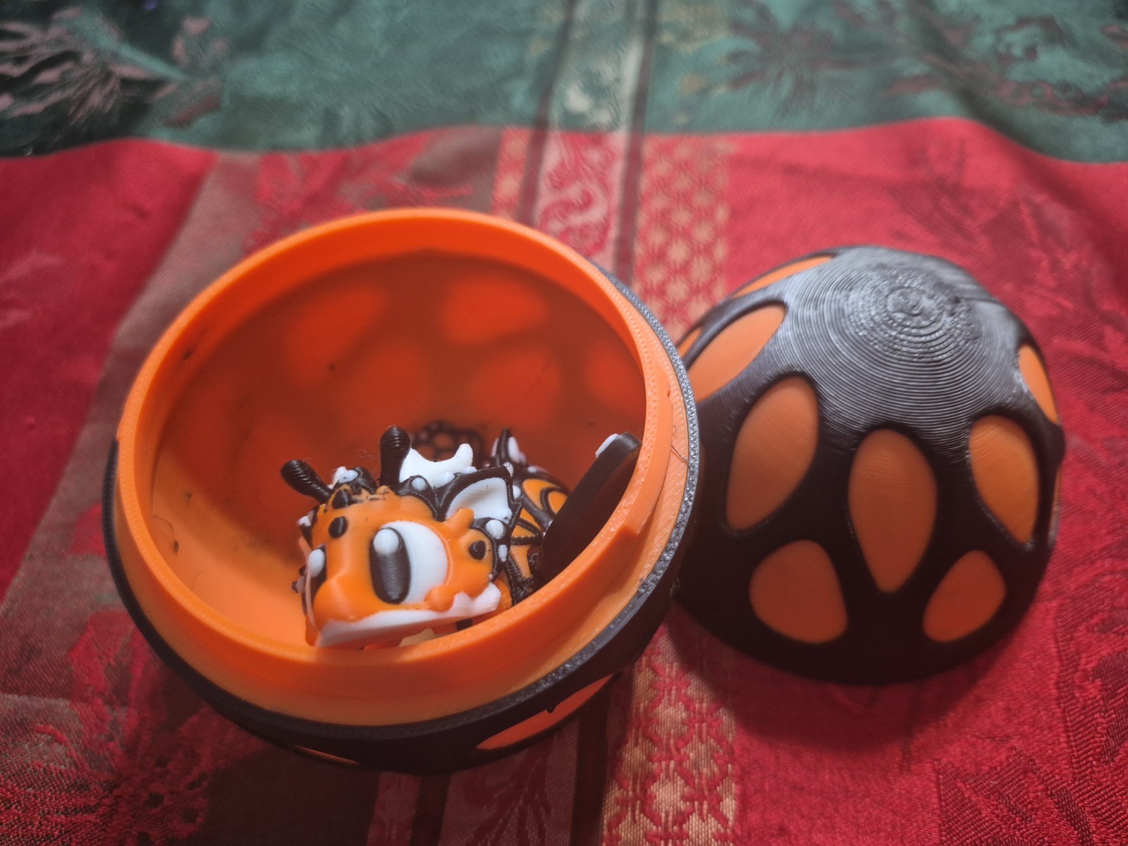 Butterfly Dragon Egg 3d Printed Orange And Black