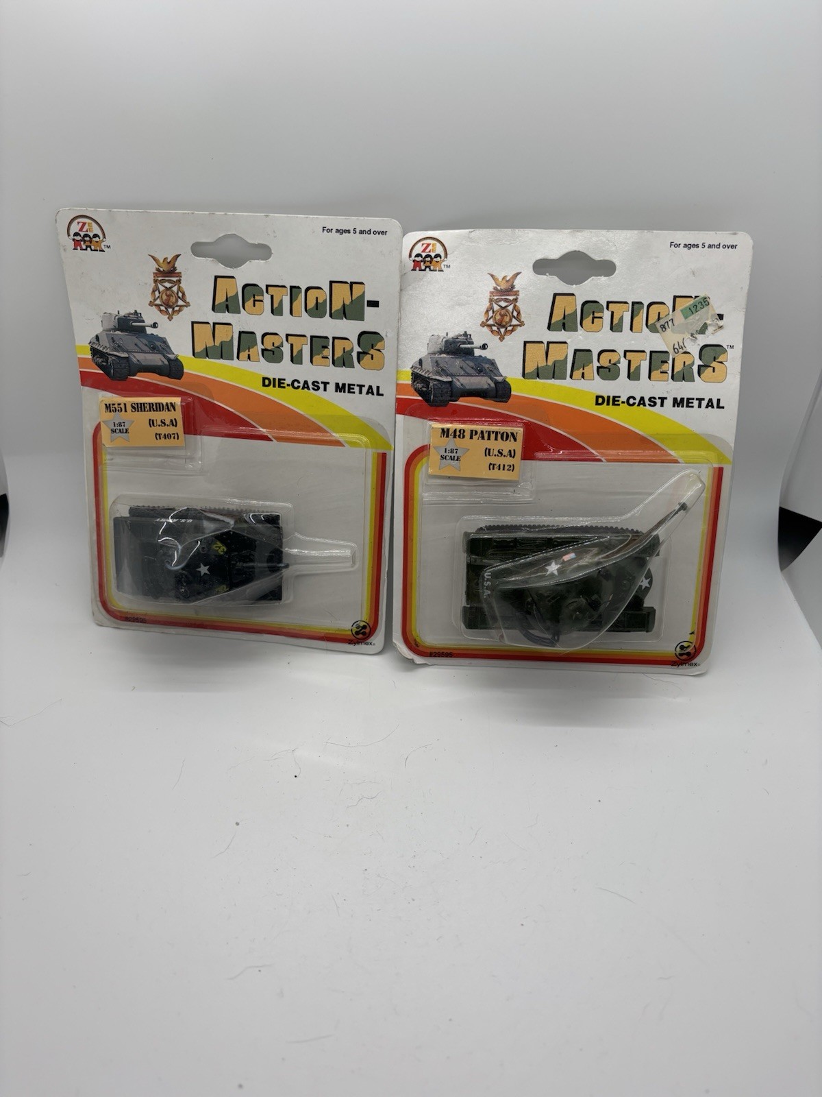 2x ZEE ZYLMEX ZYLL ACTION MASTERS TANK M48 PATTON & M551 SHERIDAN 1:87 1993