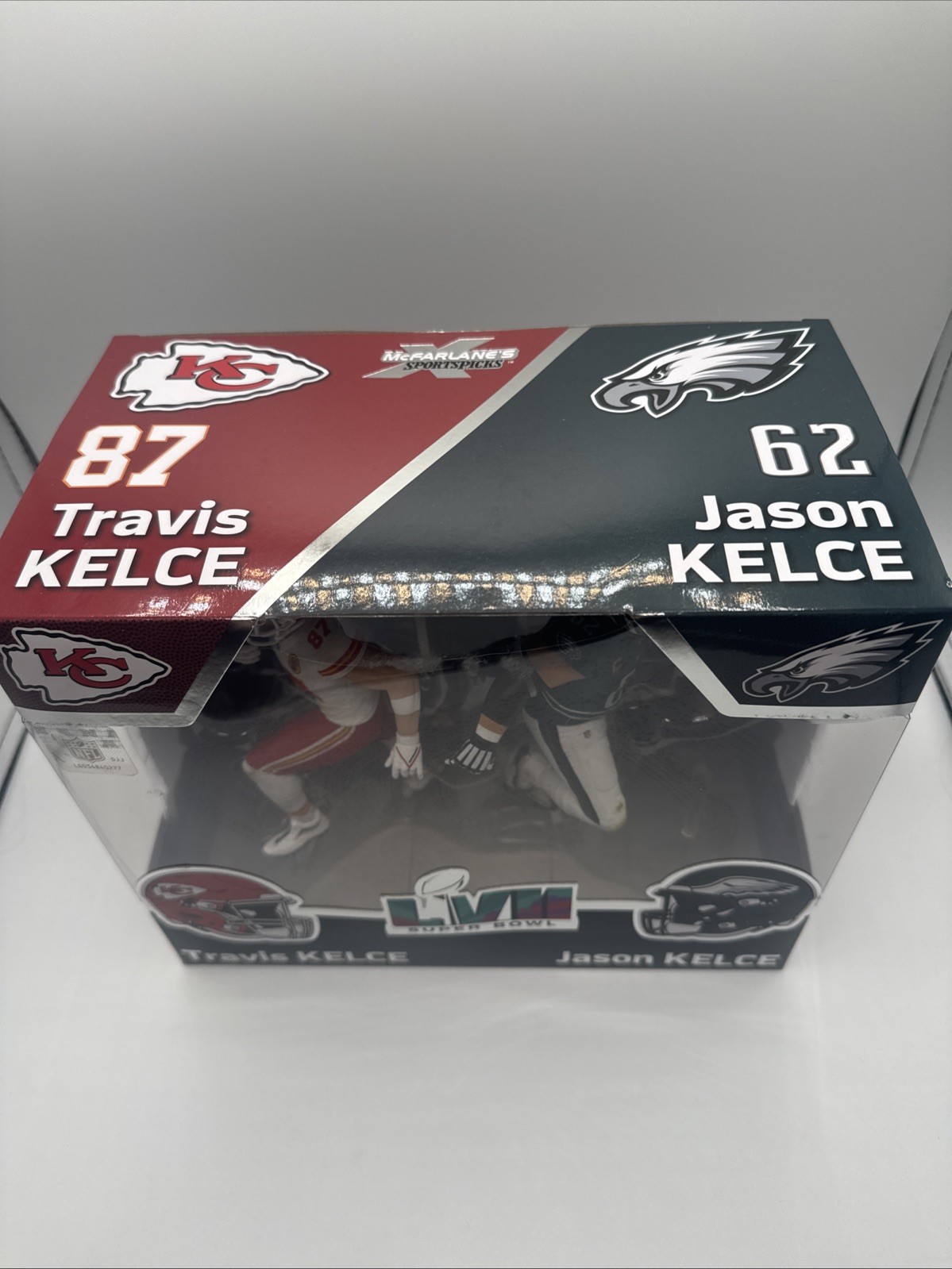 McFarlane SportsPicks TRAVIS KELCE & JASON KELCE 7&Prime; Figure 2-Pack Chiefs Eagles