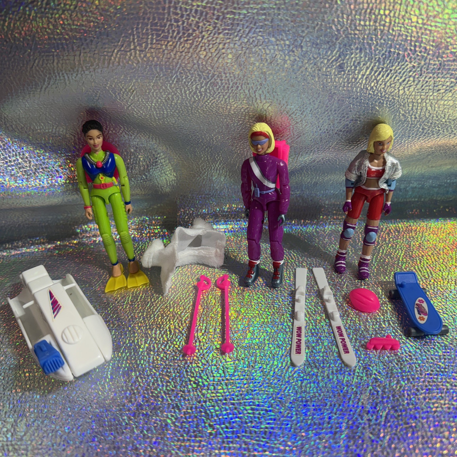 Vintage 1999 Lanard WOW Action Girls Sport Set 4&Prime; Action Figures Almost Complete