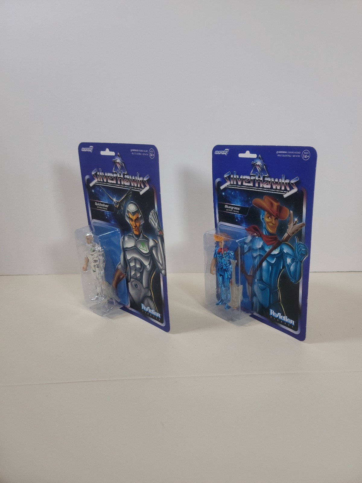 Quicksilver & BlueGrass Silverhawks Super7 Reaction Action Figure NEW Bundle