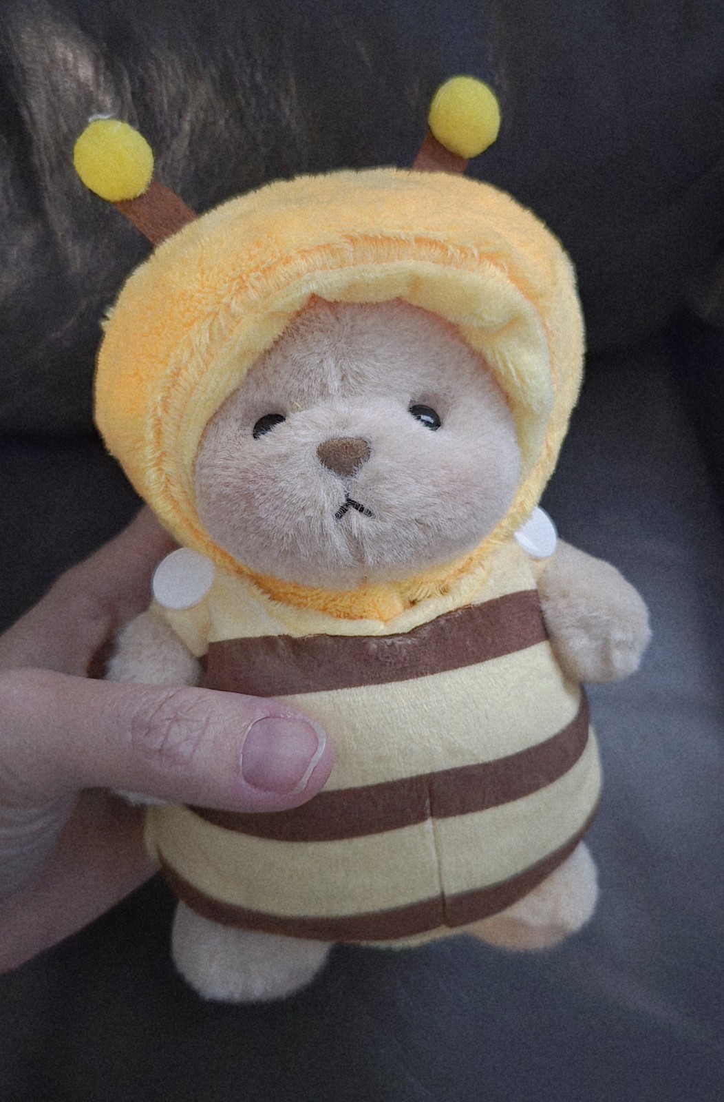 Handmade Fully Jointed 5.9&Prime; Yellow Bumble Bee Bear Plush Keychain