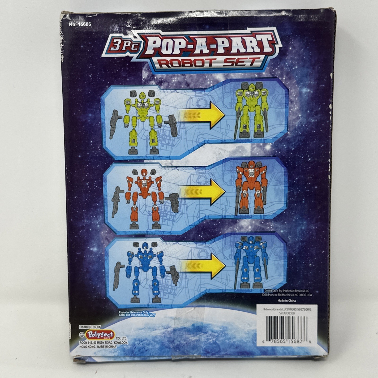 3 Pc. Pop A Part Robot Set Posable Fully Jointed Interchangeable