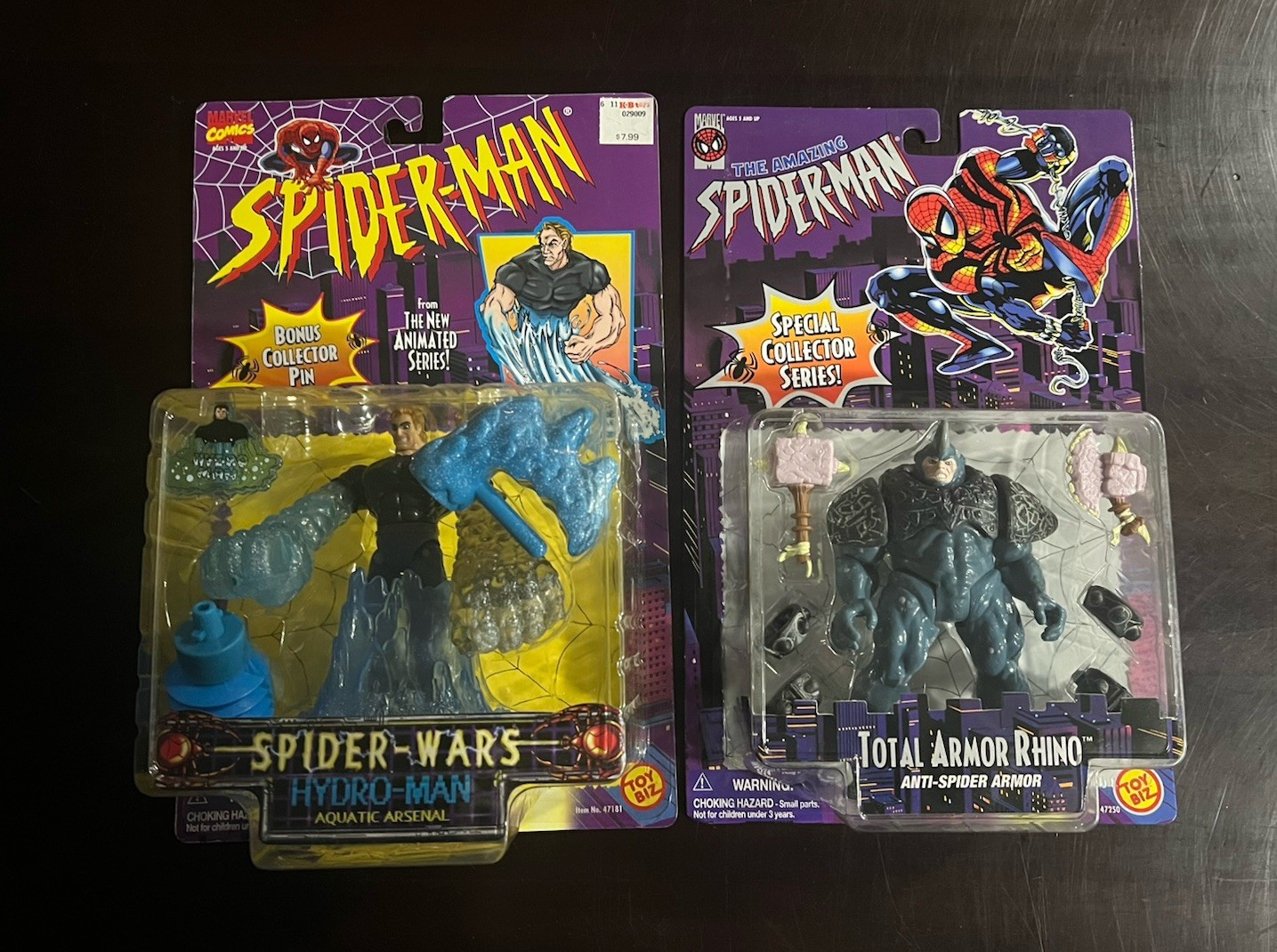 Marvel Spider-Man Animated Series Spider Wars Hydro-Man & Armor Rhino Toy Biz