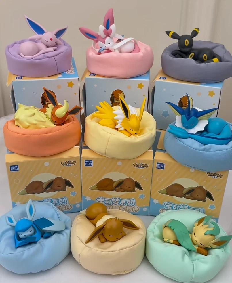 Full Set 9 Toptoy Eevee Sleeping Position Series Blind Box Figure Toy Gift